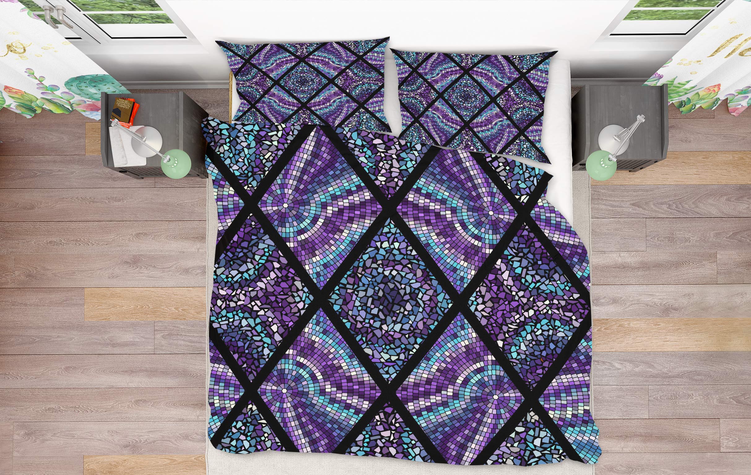 3D Purple Texture 14007 Bed Pillowcases Quilt