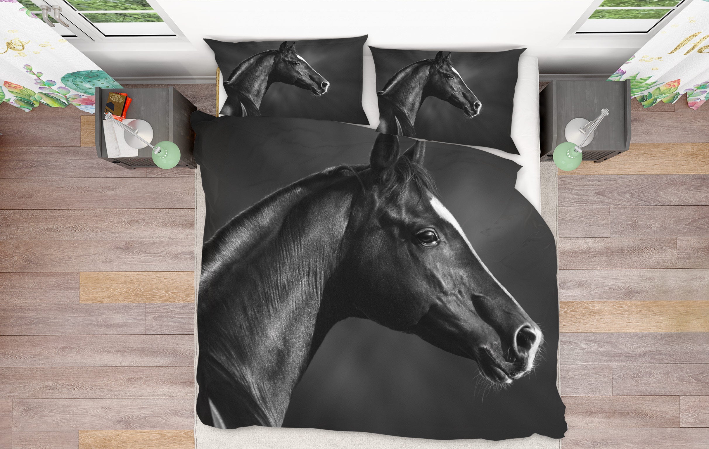3D Dark Horse 12206 Bed Pillowcases Quilt