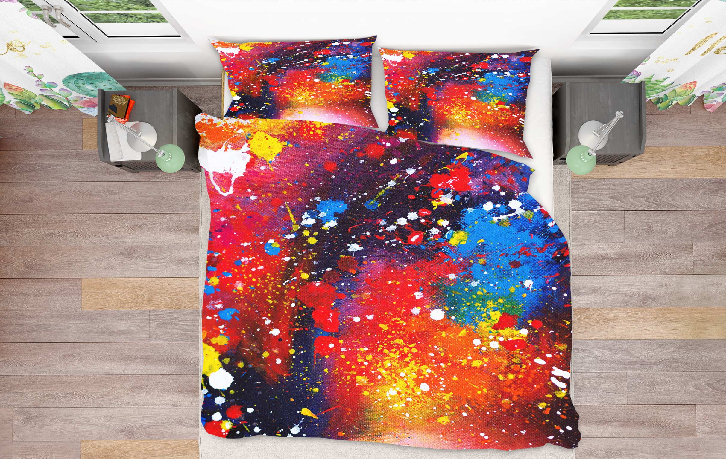 3D Color Pigment 60011 Bed Pillowcases Quilt