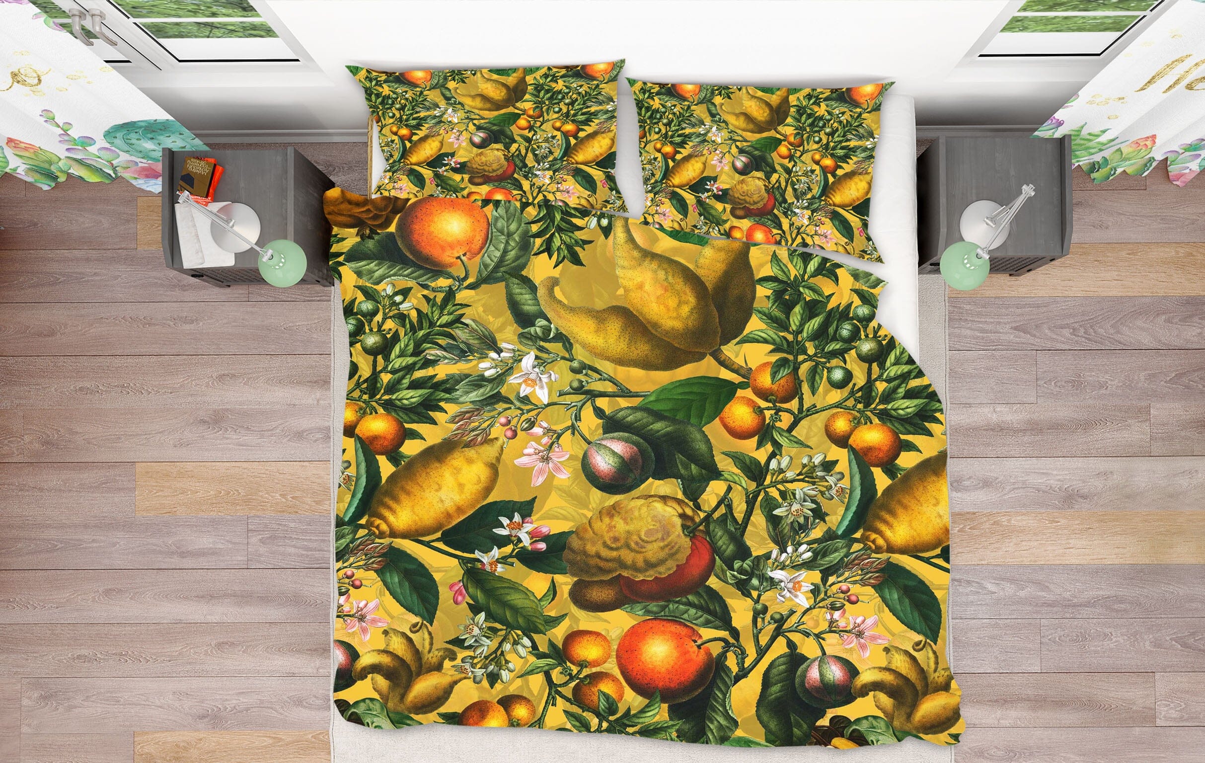 3D Orange Tree Flowers 183 Uta Naumann Bedding Bed Pillowcases Quilt Quiet Covers AJ Creativity Home 
