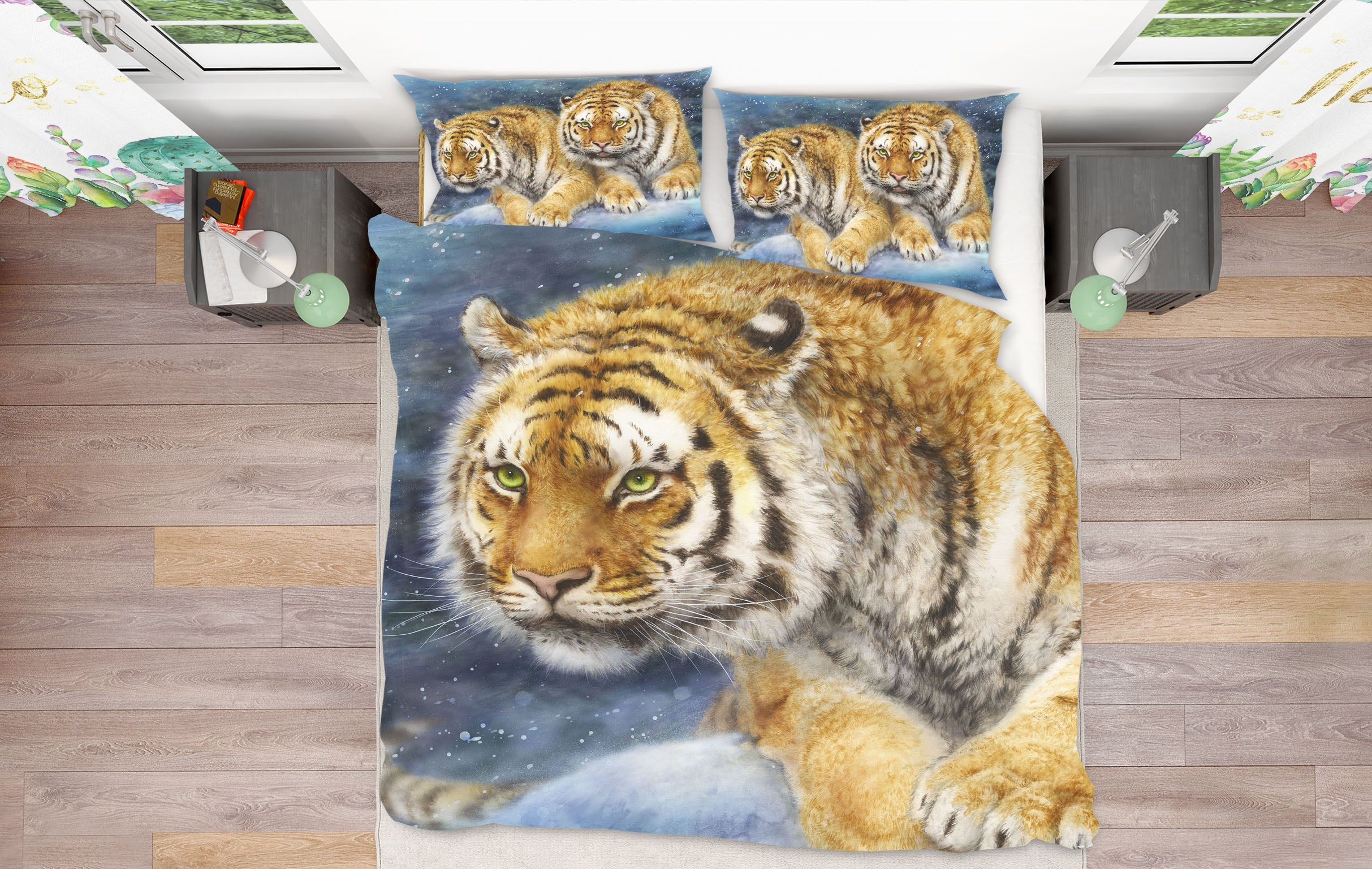 3D Snow Animal Tiger 5898 Kayomi Harai Bedding Bed Pillowcases Quilt Cover Duvet Cover