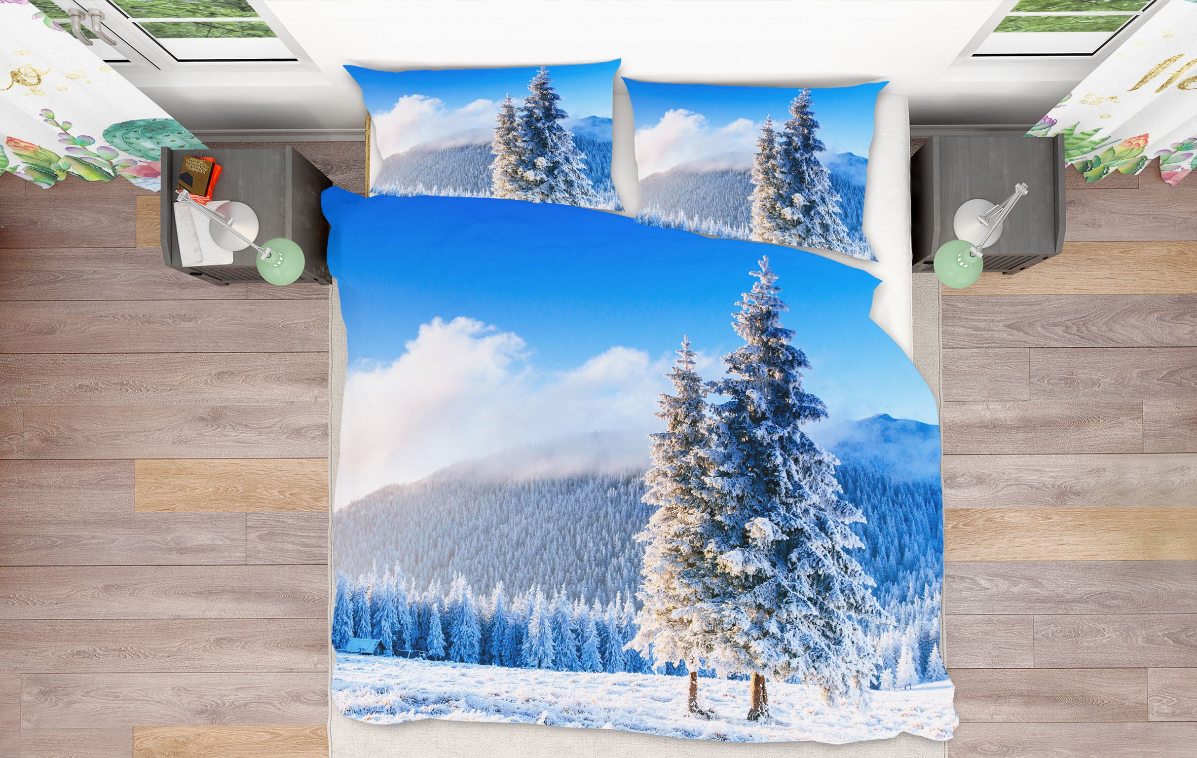3D Snow Tree 61127 Bed Pillowcases Quilt