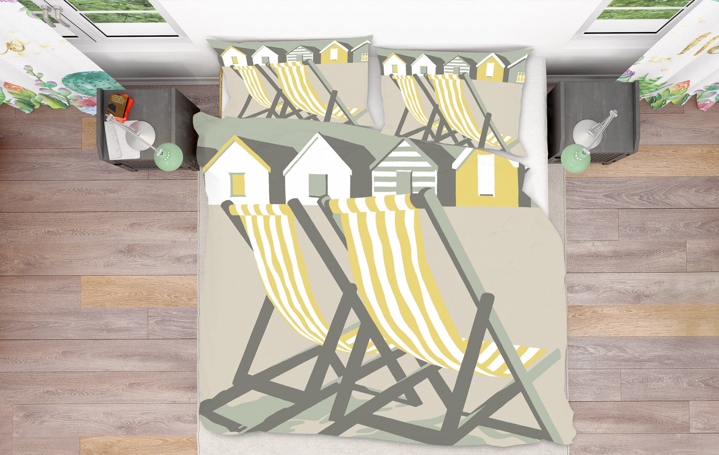 3D Southwold Deckchairs 2059 Steve Read Bedding Bed Pillowcases Quilt Quiet Covers AJ Creativity Home 