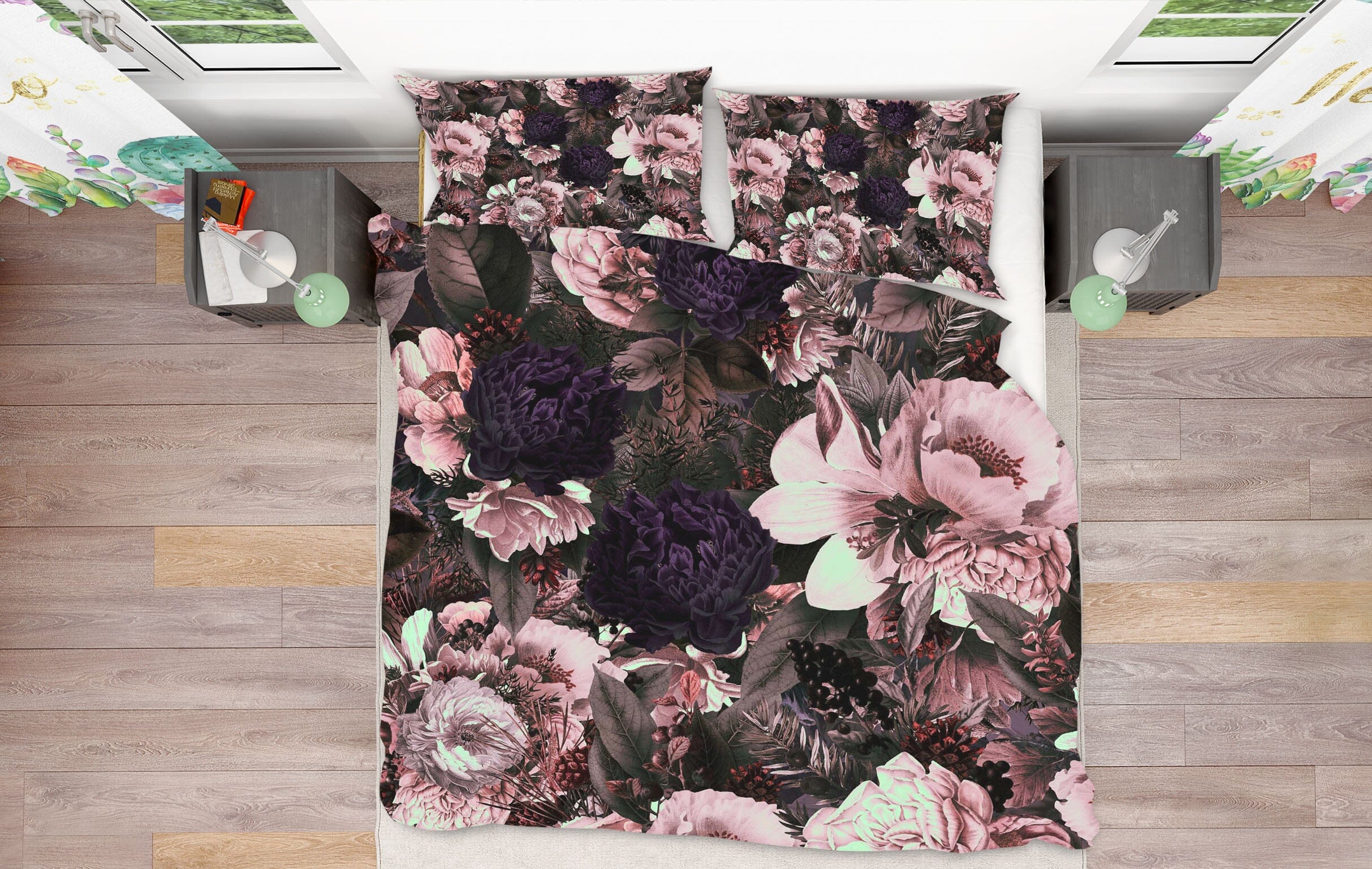 3D Purple Peony 170 Uta Naumann Bedding Bed Pillowcases Quilt Quiet Covers AJ Creativity Home 