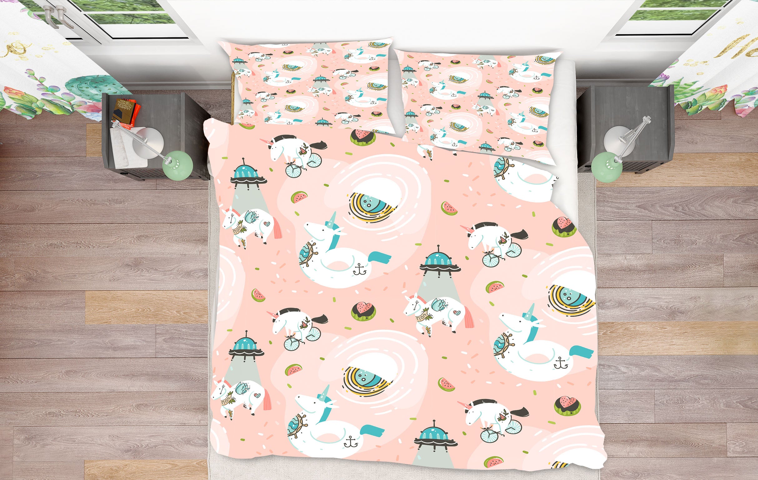 3D Color Unicorn 61021 Bed Pillowcases Quilt