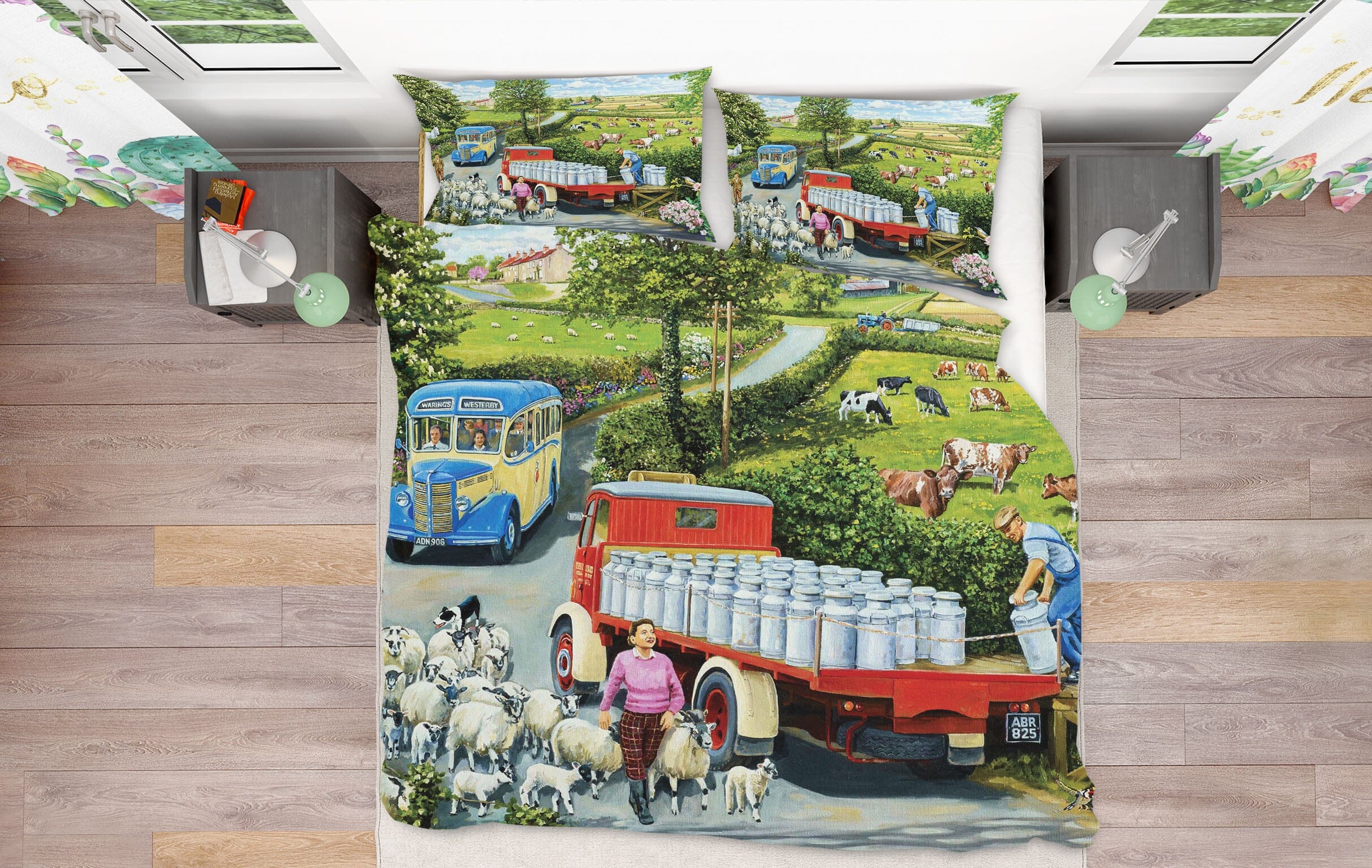3D The Country Bus 2059 Trevor Mitchell bedding Bed Pillowcases Quilt Quiet Covers AJ Creativity Home 