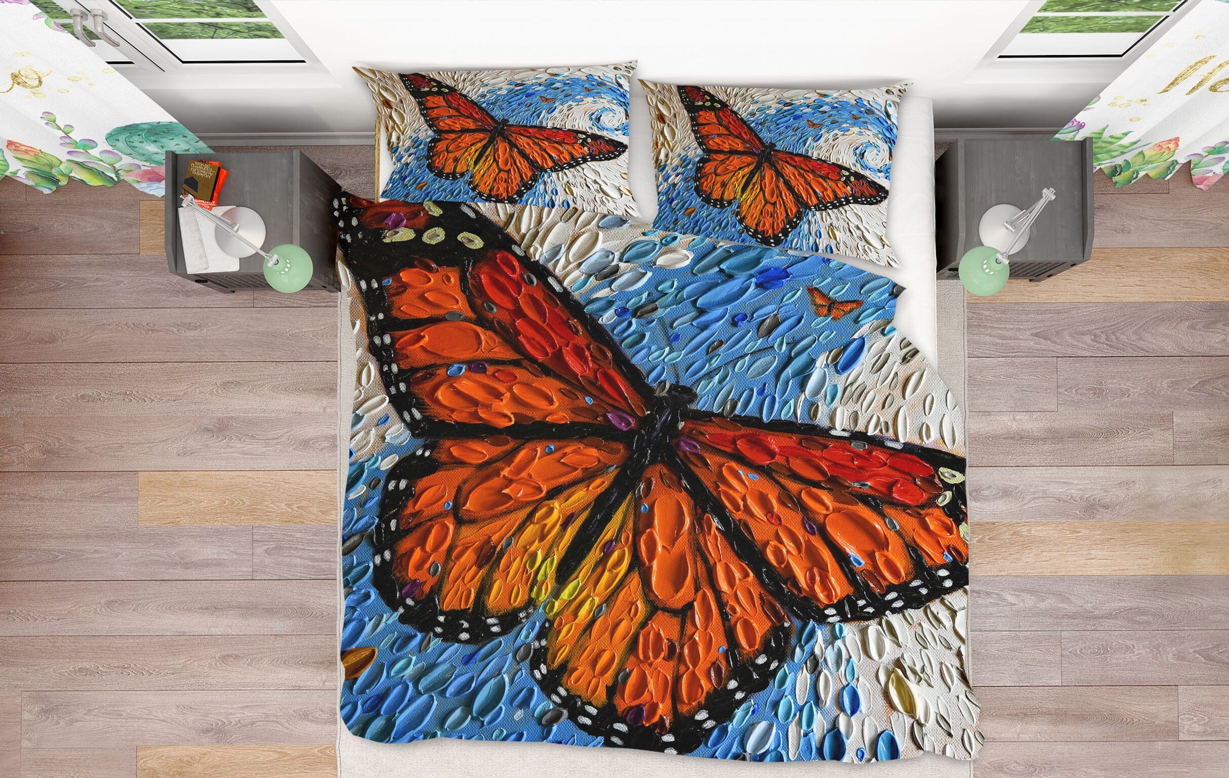 3D Flower Butterfly 2123 Dena Tollefson bedding Bed Pillowcases Quilt Quiet Covers AJ Creativity Home 