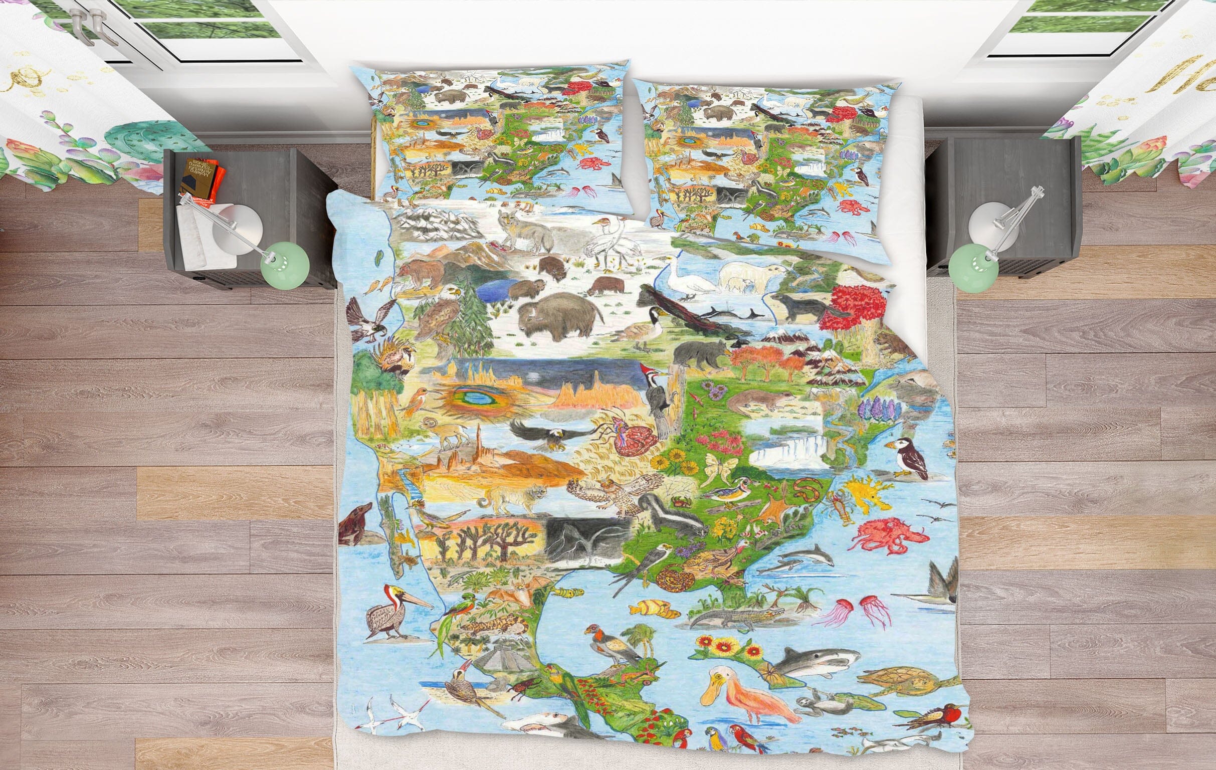 3D North America 033 Michael Sewell Bedding Bed Pillowcases Quilt Quiet Covers AJ Creativity Home 