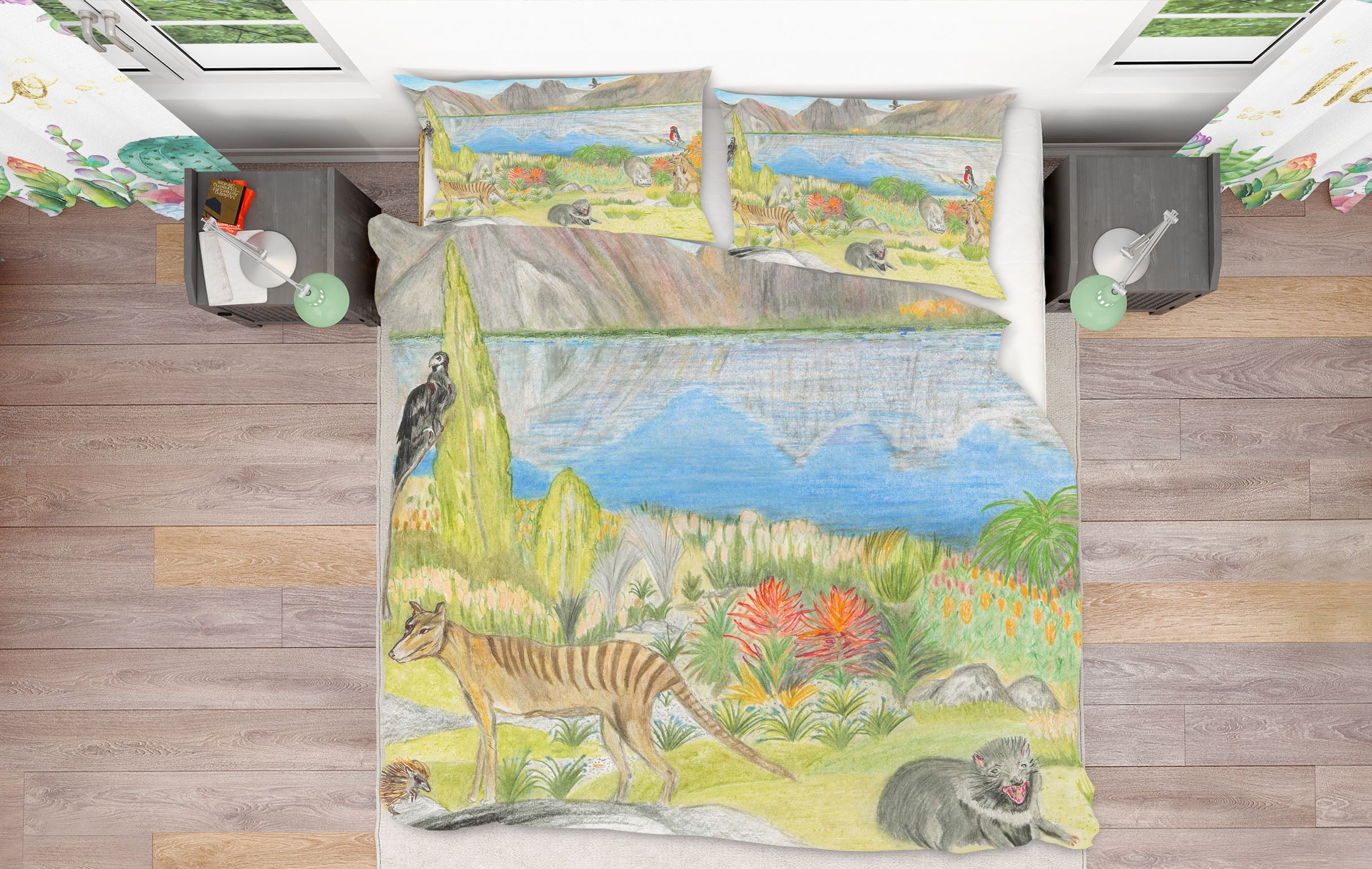 3D Prairie Lion 026 Michael Sewell Bedding Bed Pillowcases Quilt