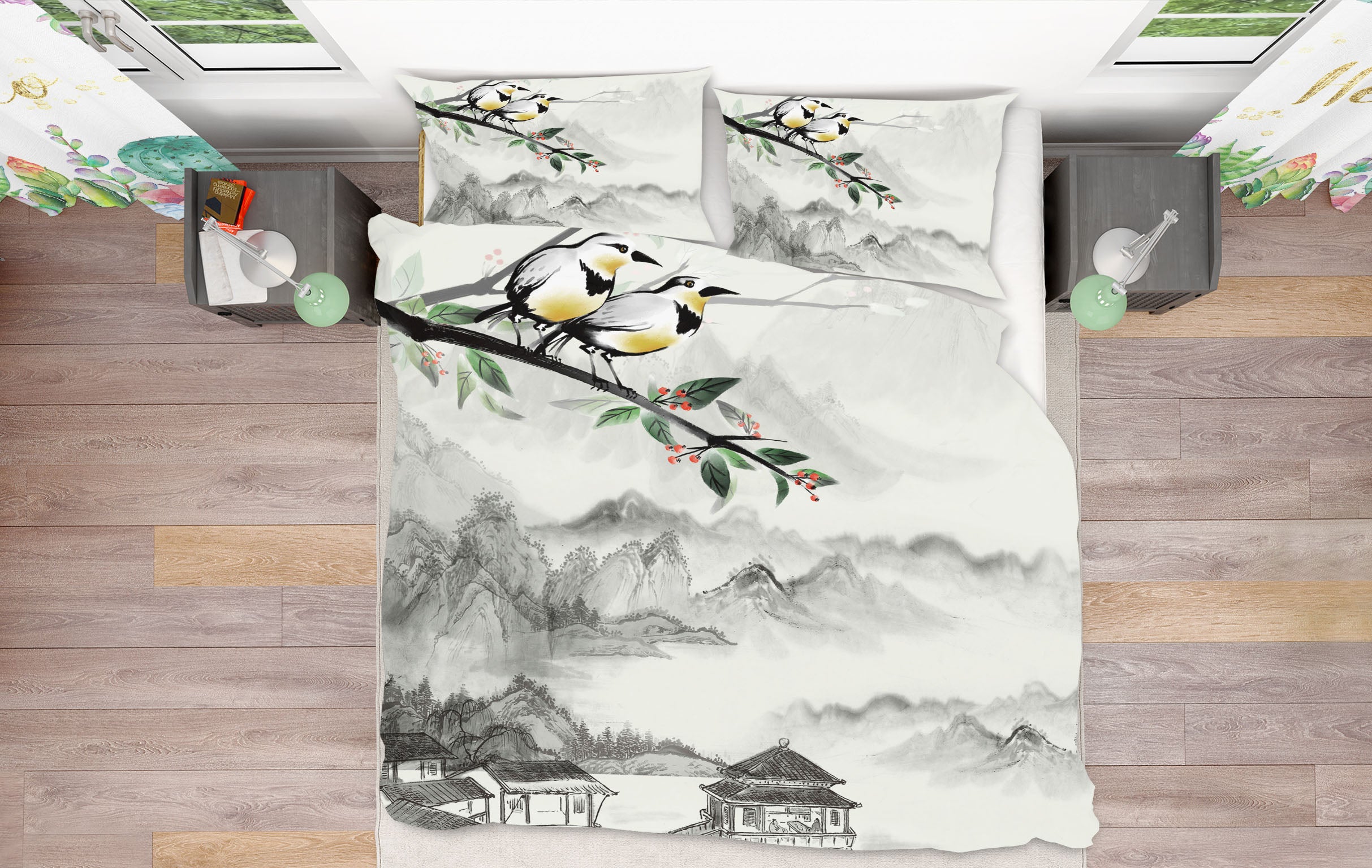 3D Mountains Rivers 16010 Bed Pillowcases Quilt