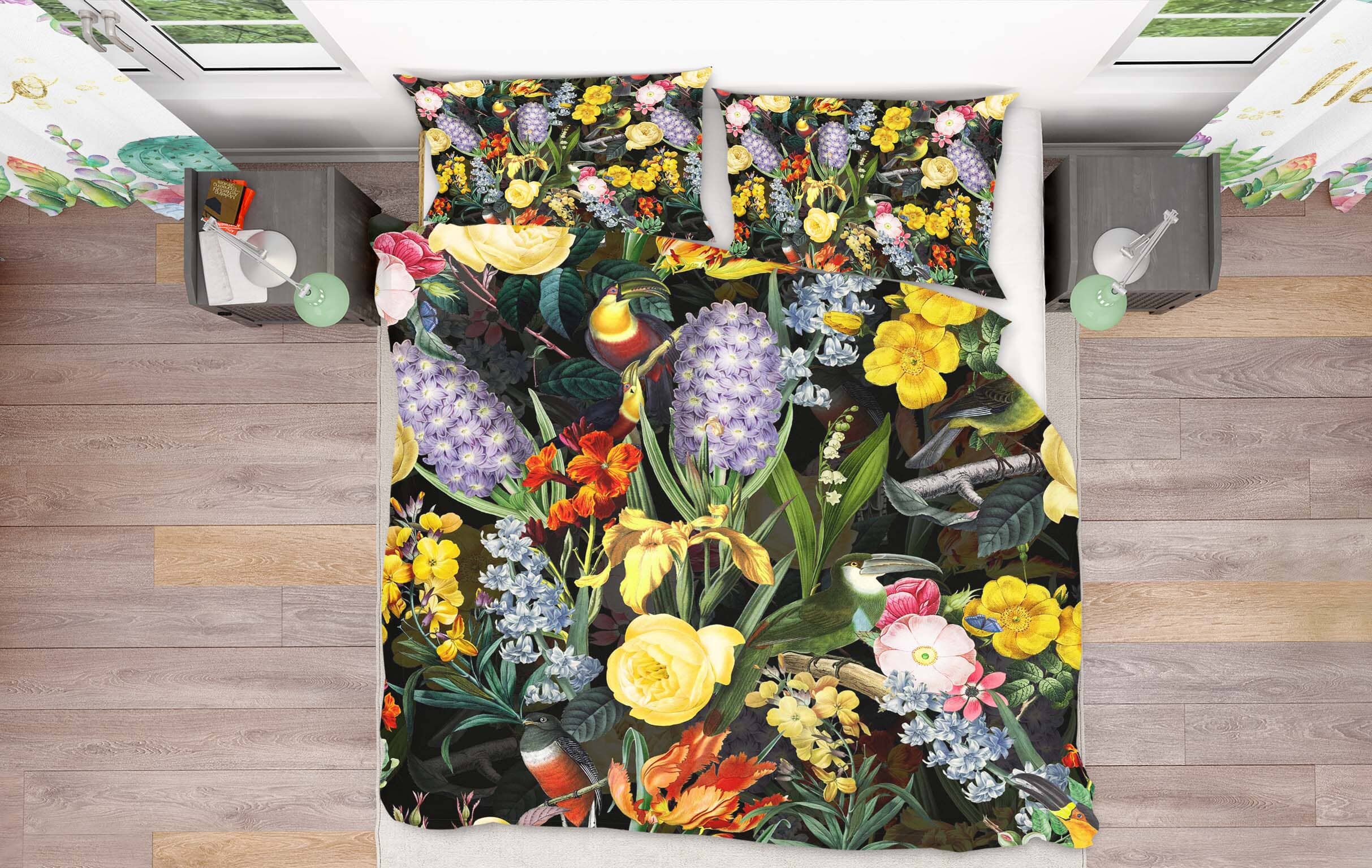3D Violet Flower 171 Uta Naumann Bedding Bed Pillowcases Quilt Quiet Covers AJ Creativity Home 