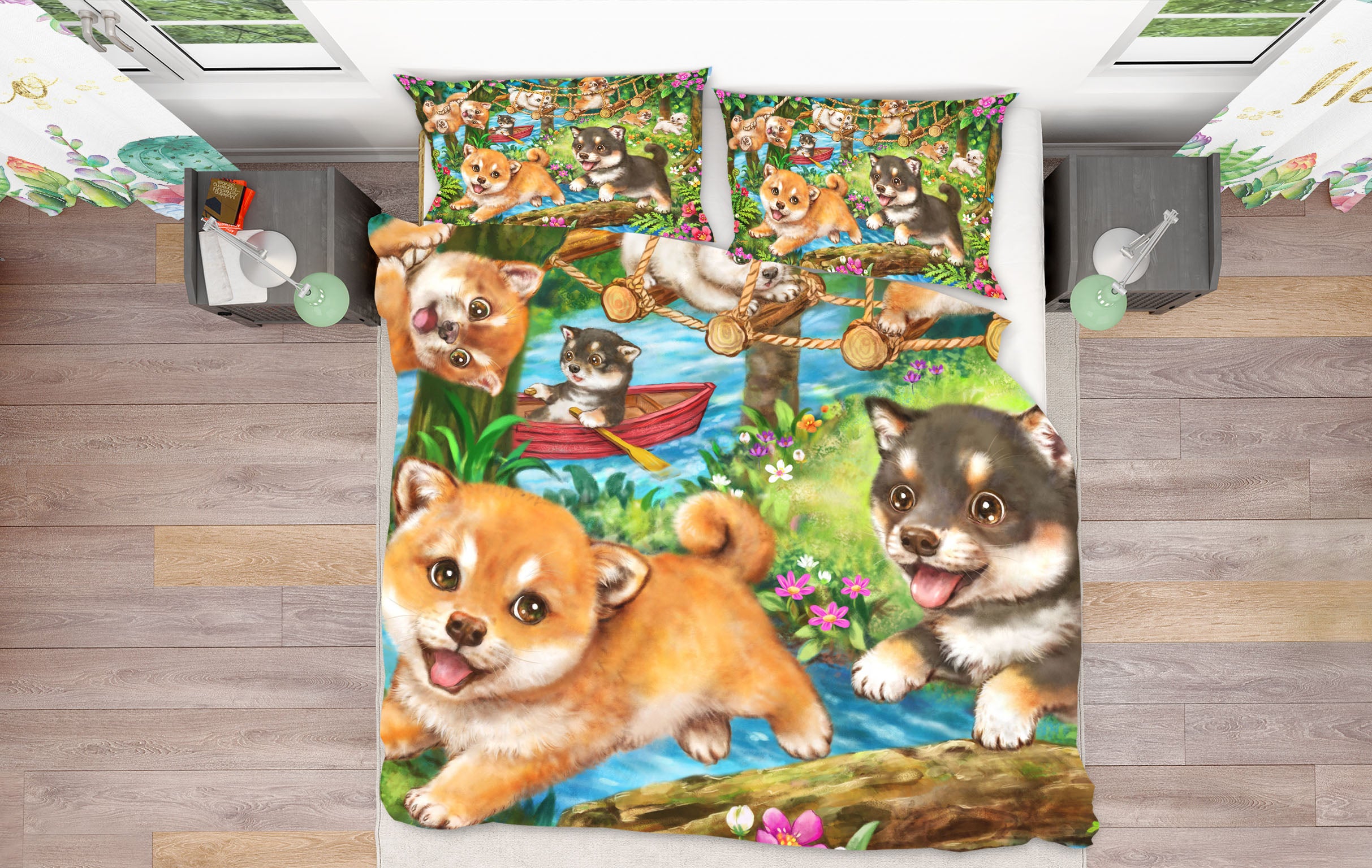 3D Dog Playing 5853 Kayomi Harai Bedding Bed Pillowcases Quilt Cover Duvet Cover