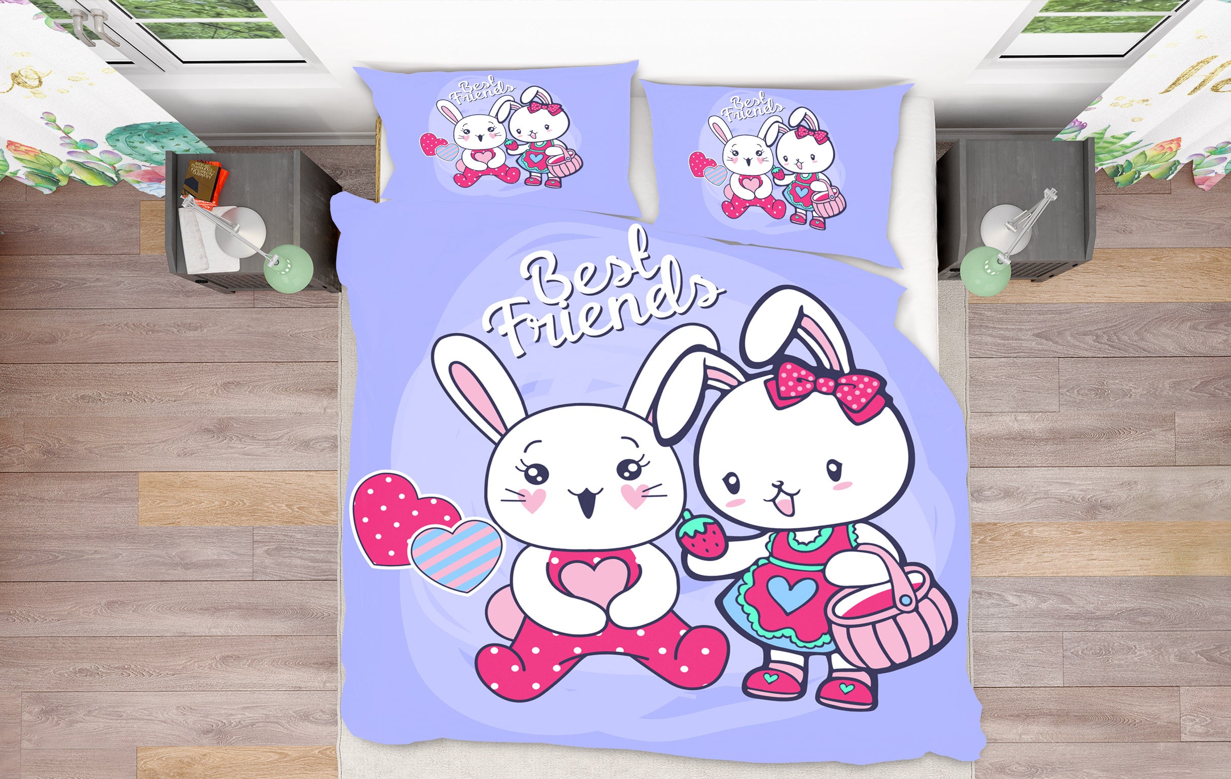 3D Rabbit 58208 Bed Pillowcases Quilt