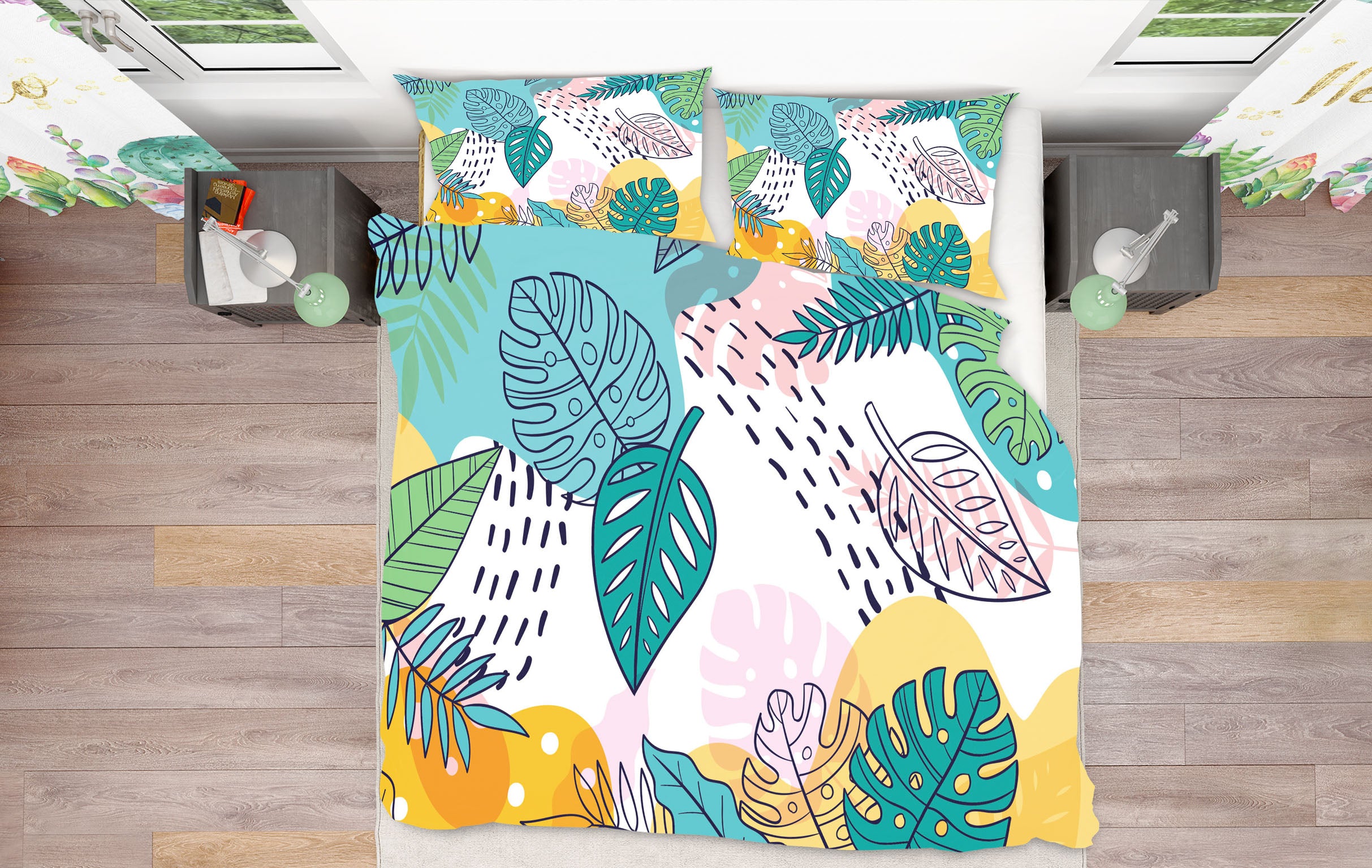 3D Leaves 60190 Bed Pillowcases Quilt