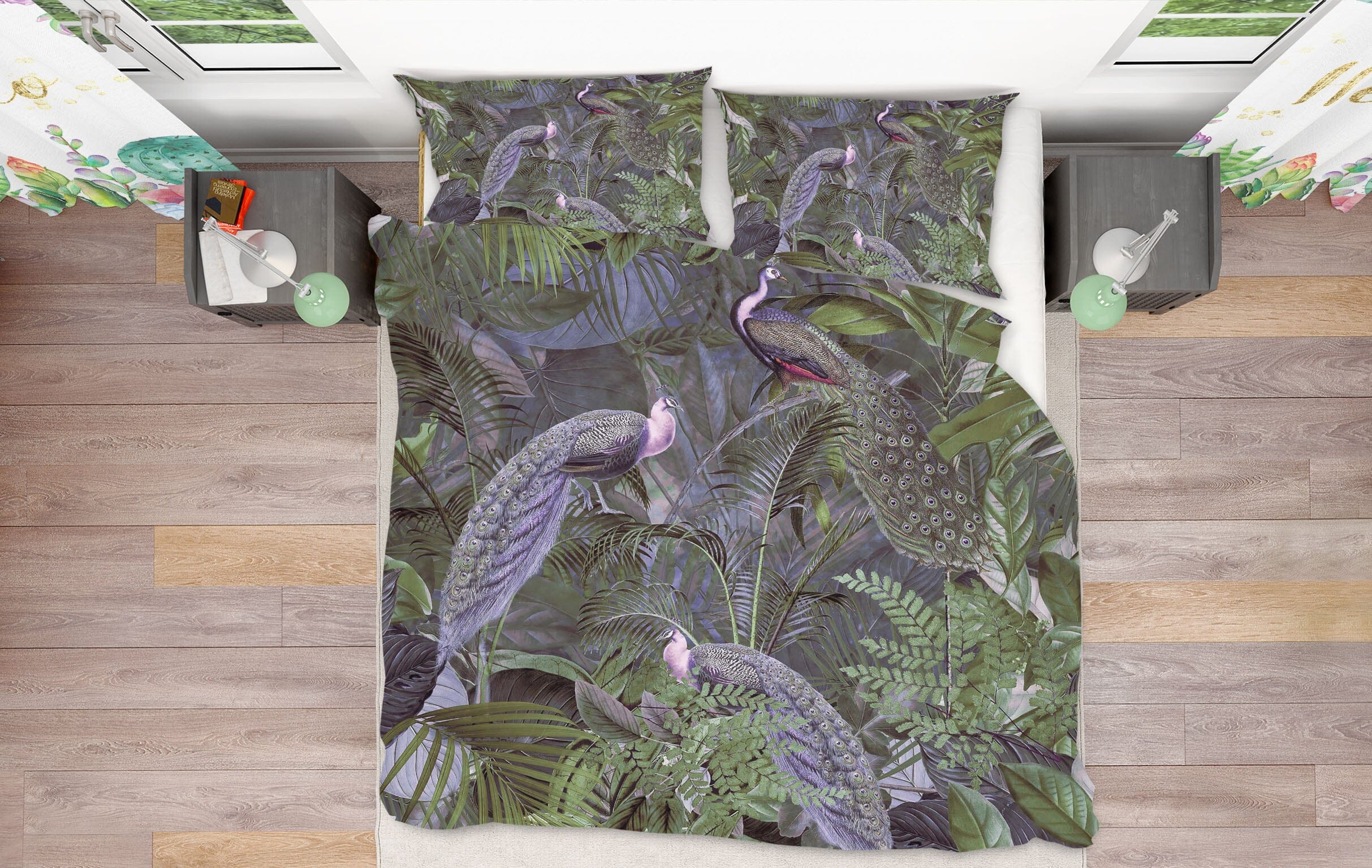 3D Peacock Playing 115 Andrea haase Bedding Bed Pillowcases Quilt Quiet Covers AJ Creativity Home 