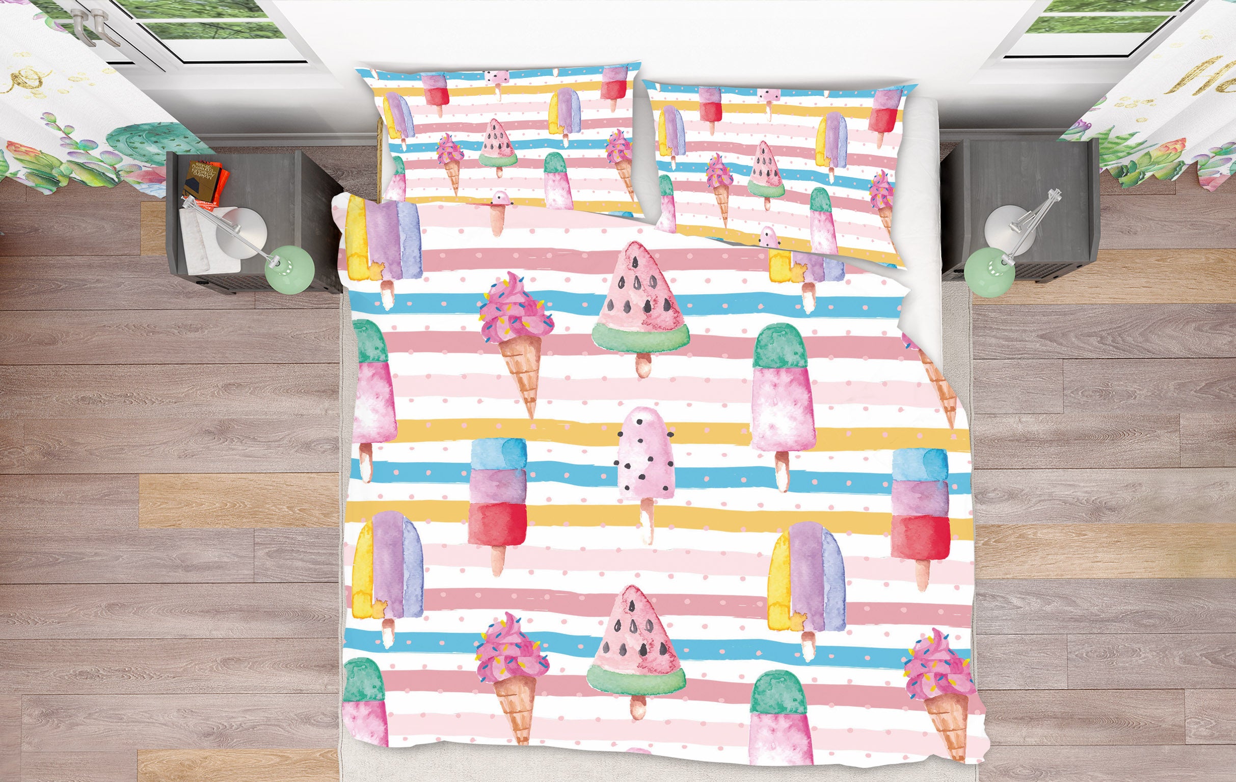 3D Colorful Ice Cream 18189 Uta Naumann Bedding Bed Pillowcases Quilt