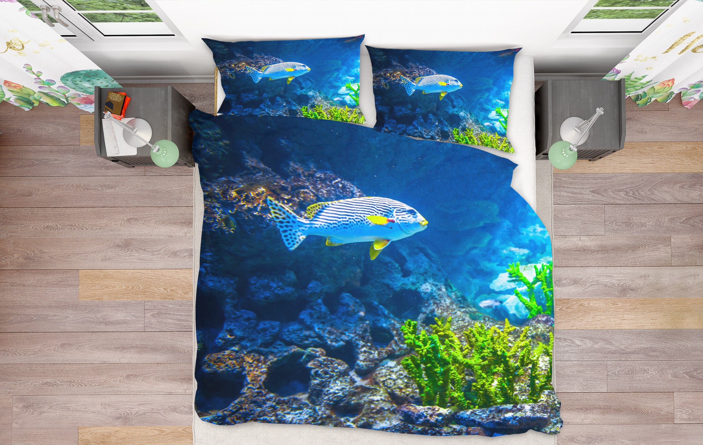 3D Sea Fish 61131 Bed Pillowcases Quilt