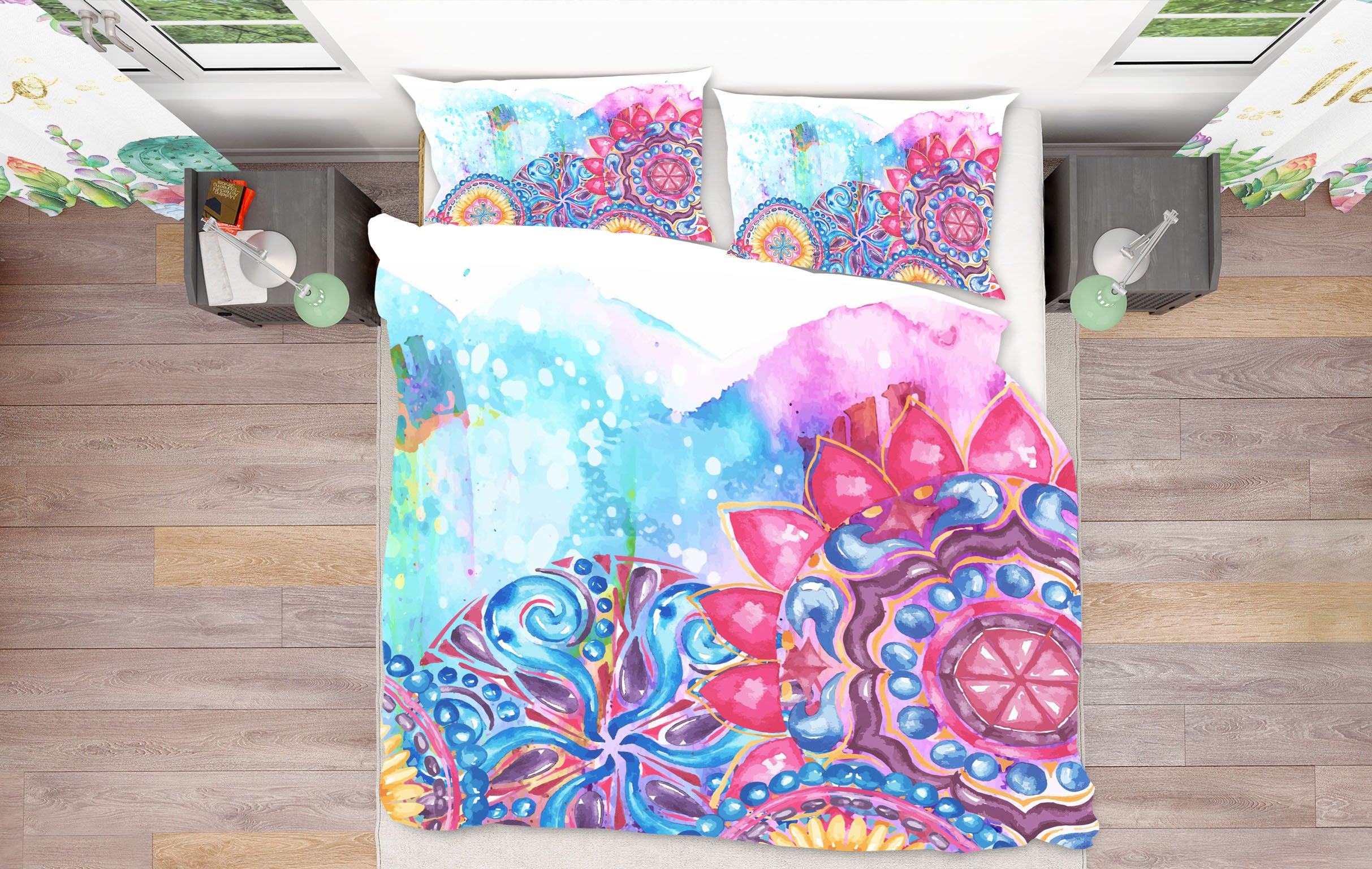 3D Flowers Pattern 60178 Bed Pillowcases Quilt