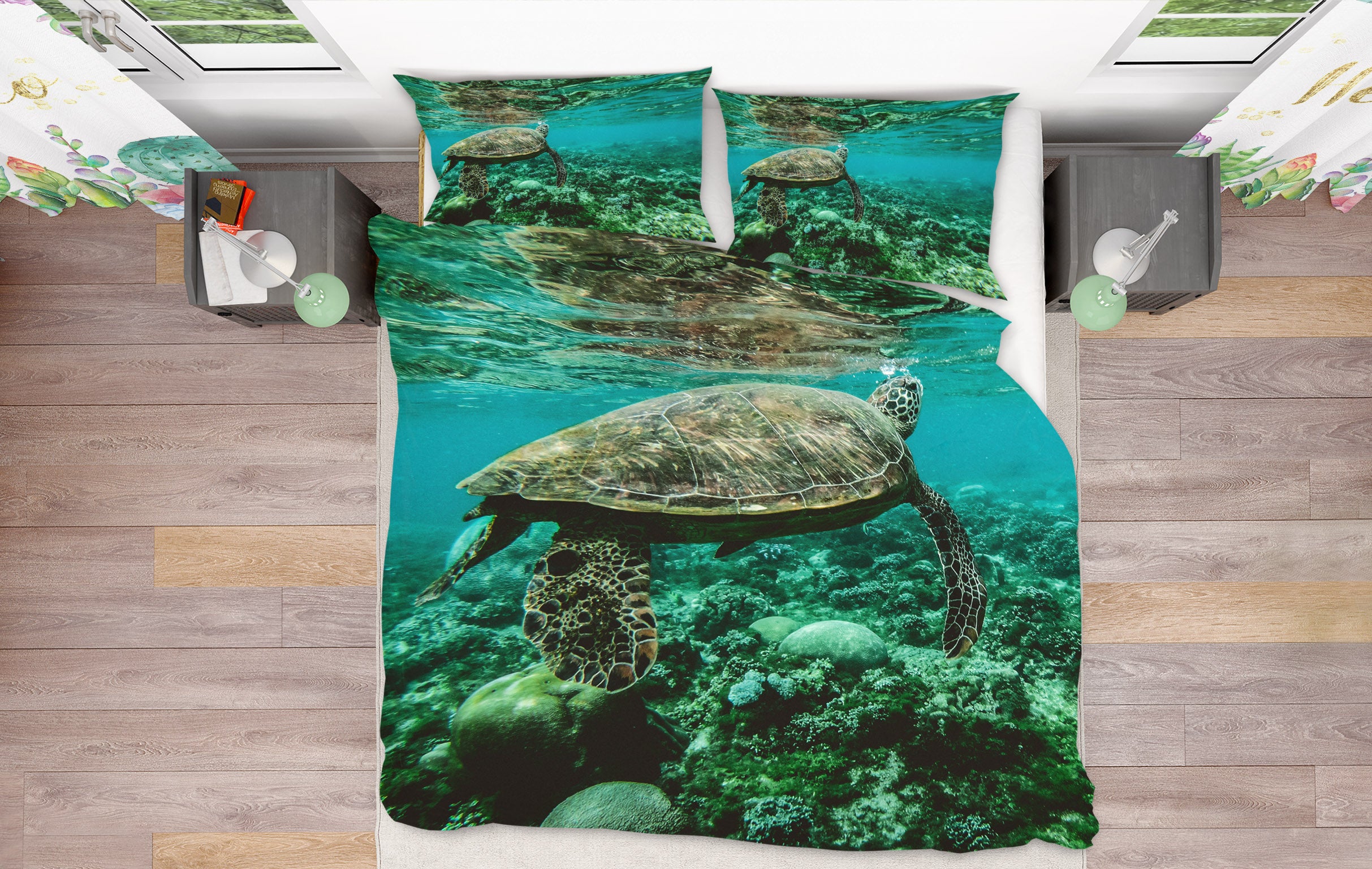 3D Sea Turtle 21028 Bed Pillowcases Quilt