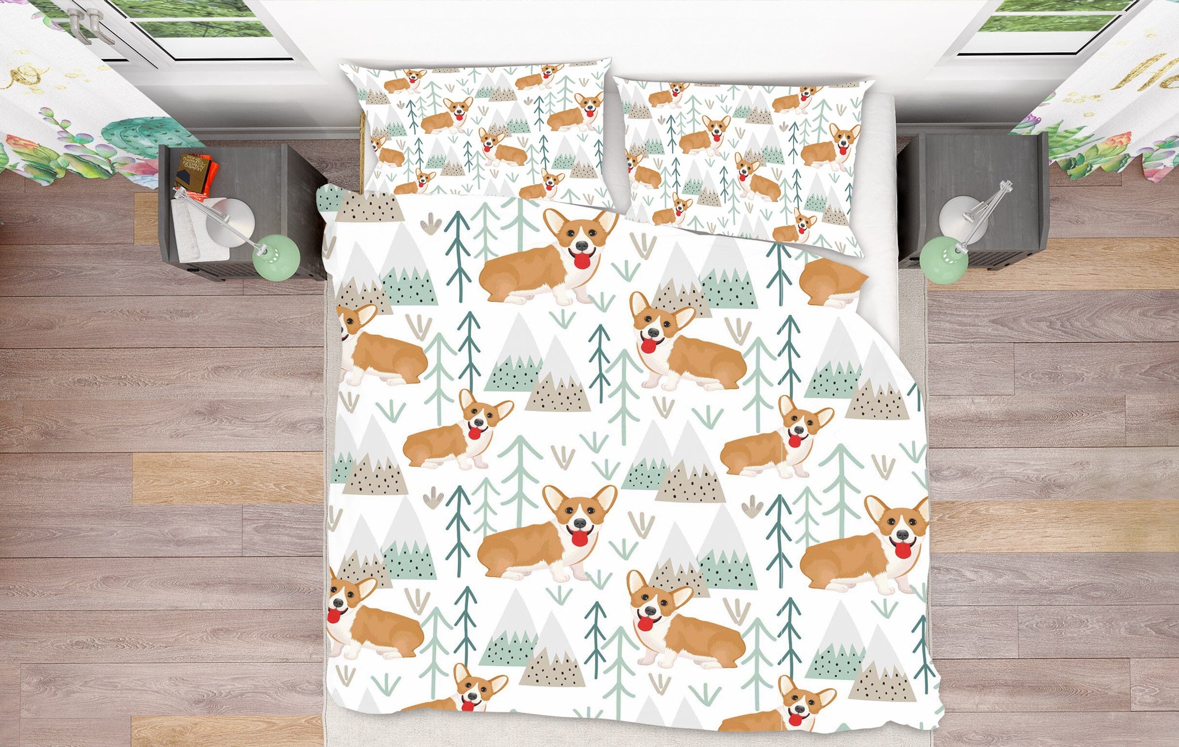 3D Cute Corgi 210 Uta Naumann Bedding Bed Pillowcases Quilt Quiet Covers AJ Creativity Home 