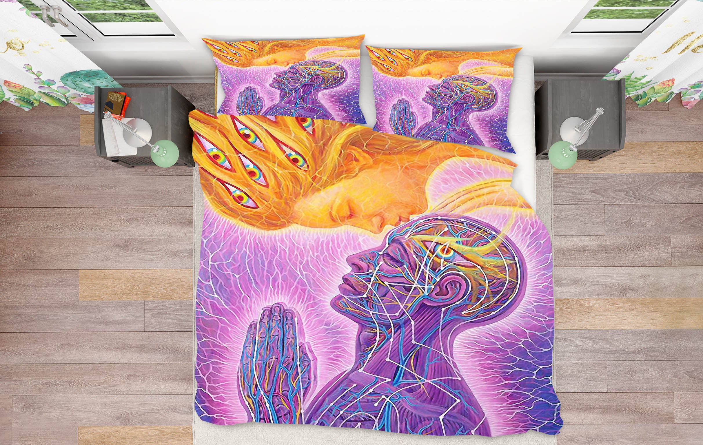 3D Purple Portrait 12183 Bed Pillowcases Quilt