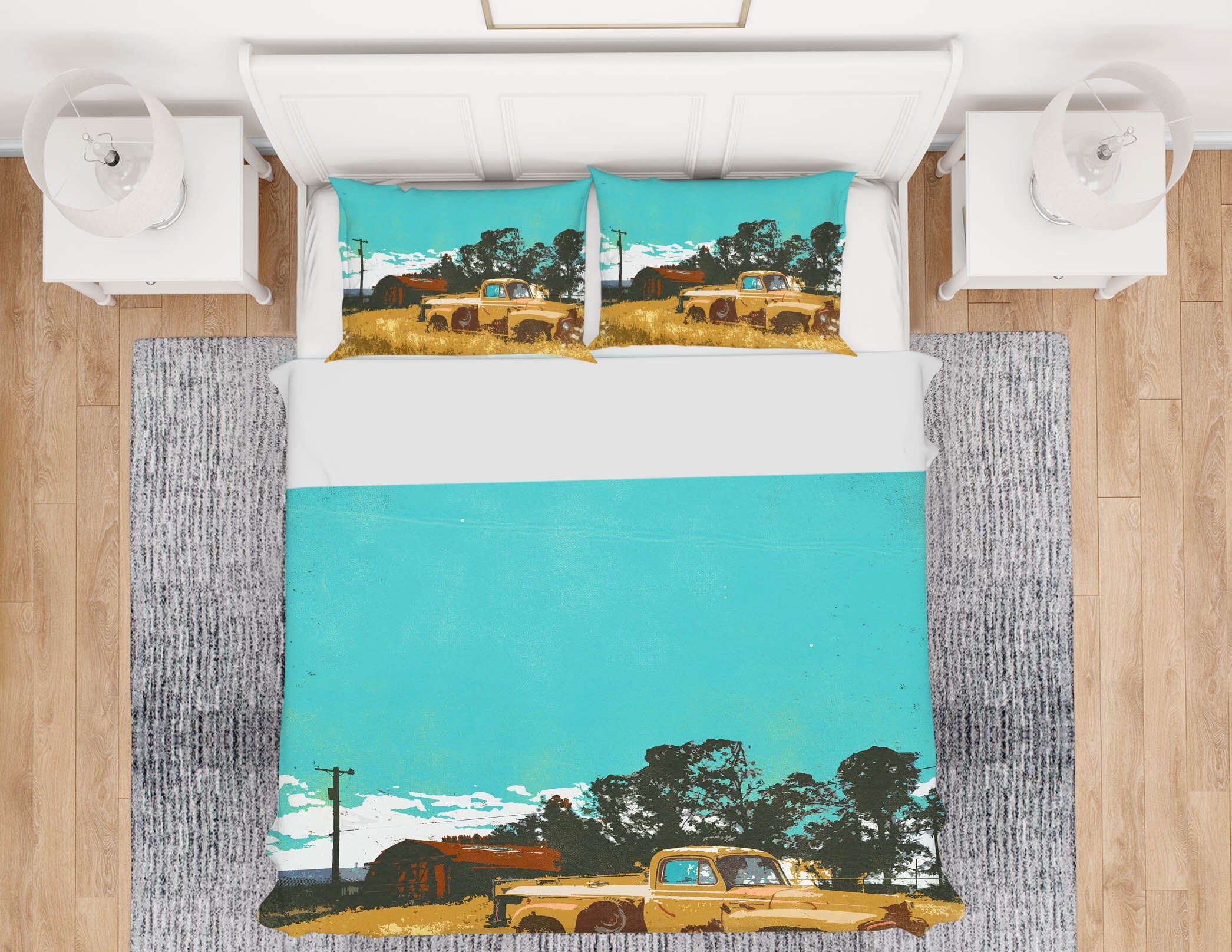 3D Prairie Truck 2103 Showdeer Bedding Bed Pillowcases Quilt Quiet Covers AJ Creativity Home 