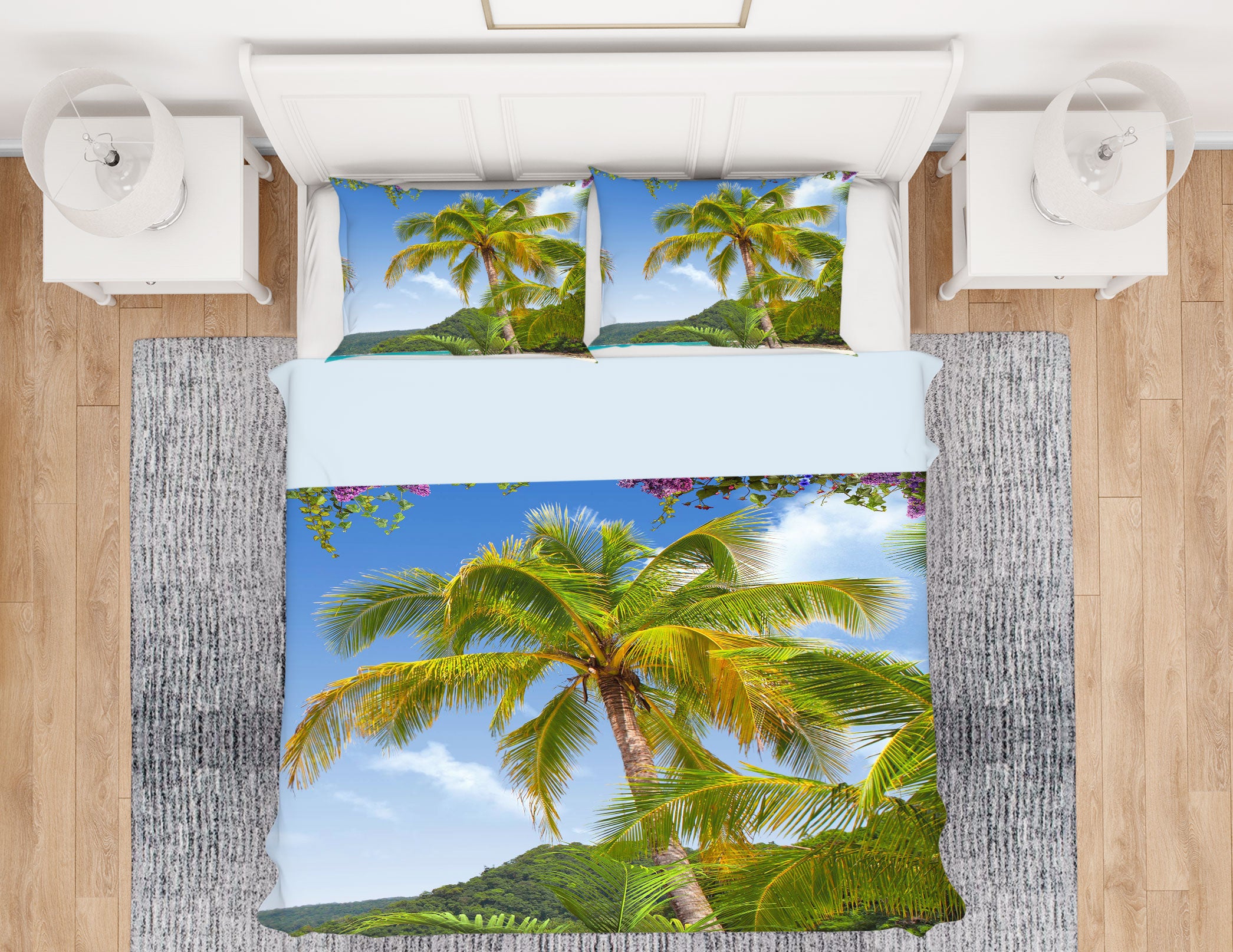 3D Coconut Tree 13010 Bed Pillowcases Quilt