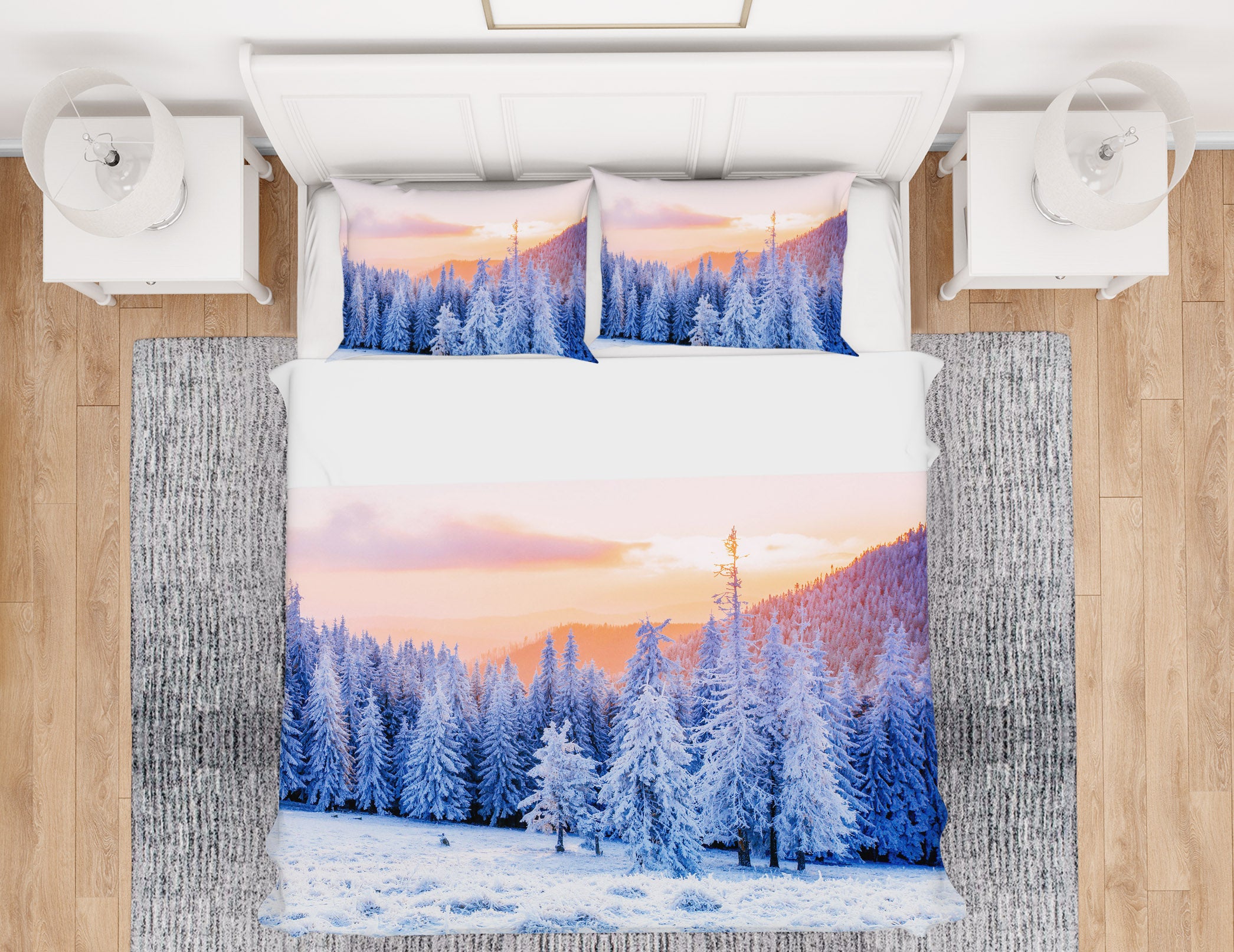 3D Snow Forest 61124 Bed Pillowcases Quilt