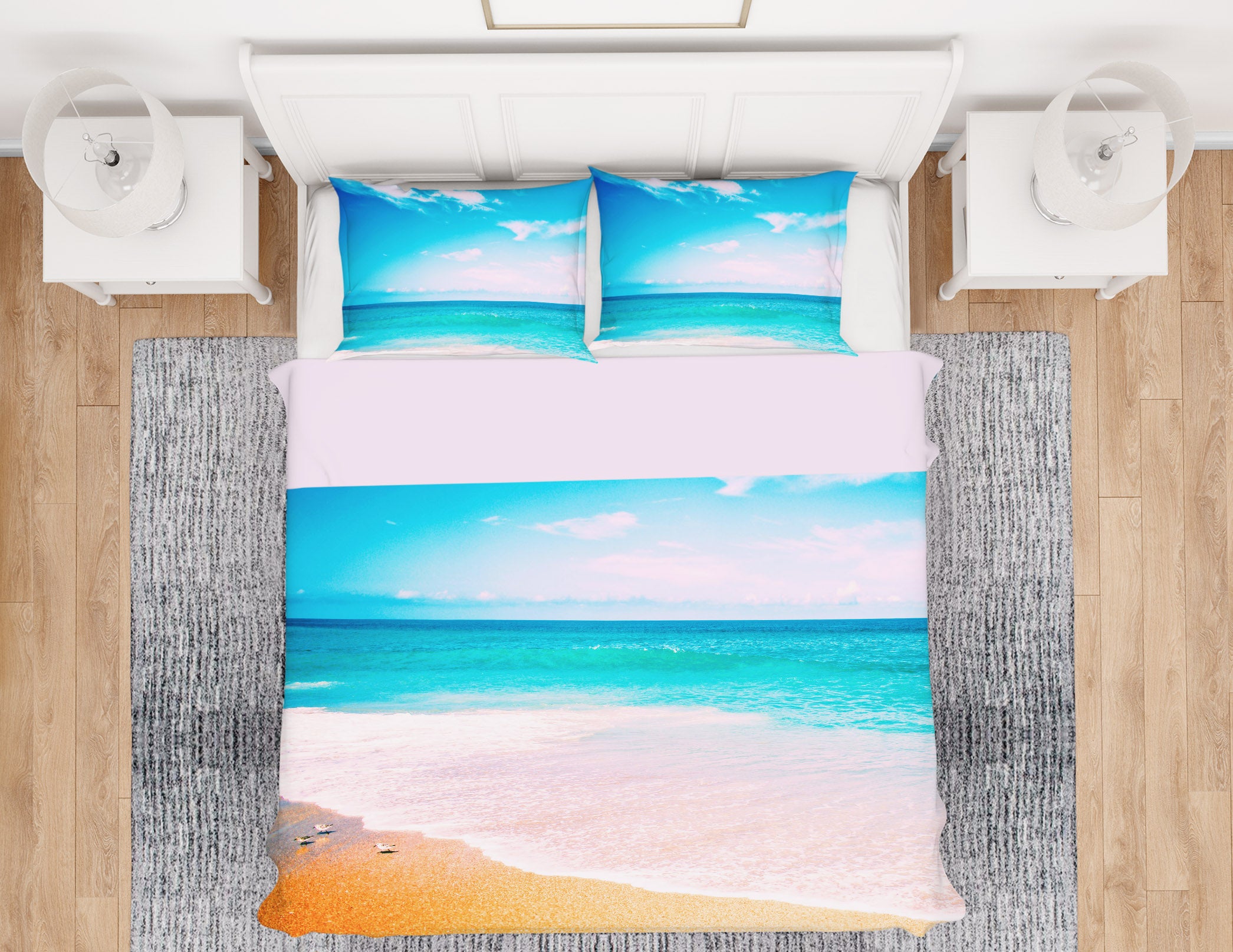 3D Beach Sea Tide 16067 Bed Pillowcases Quilt