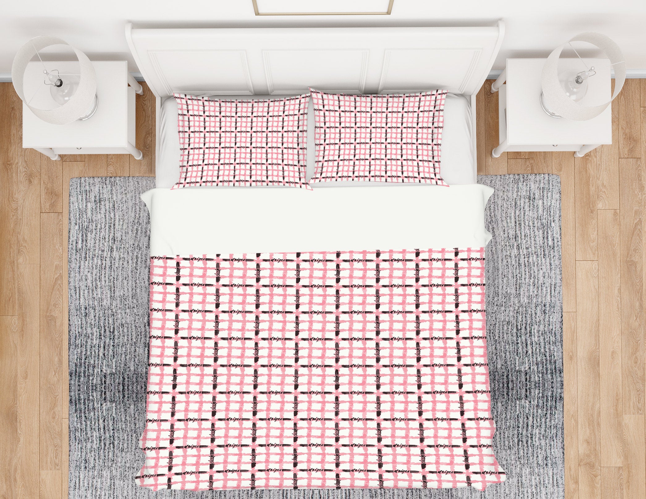 3D Pink Line Plaid 10999 Kashmira Jayaprakash Bedding Bed Pillowcases Quilt