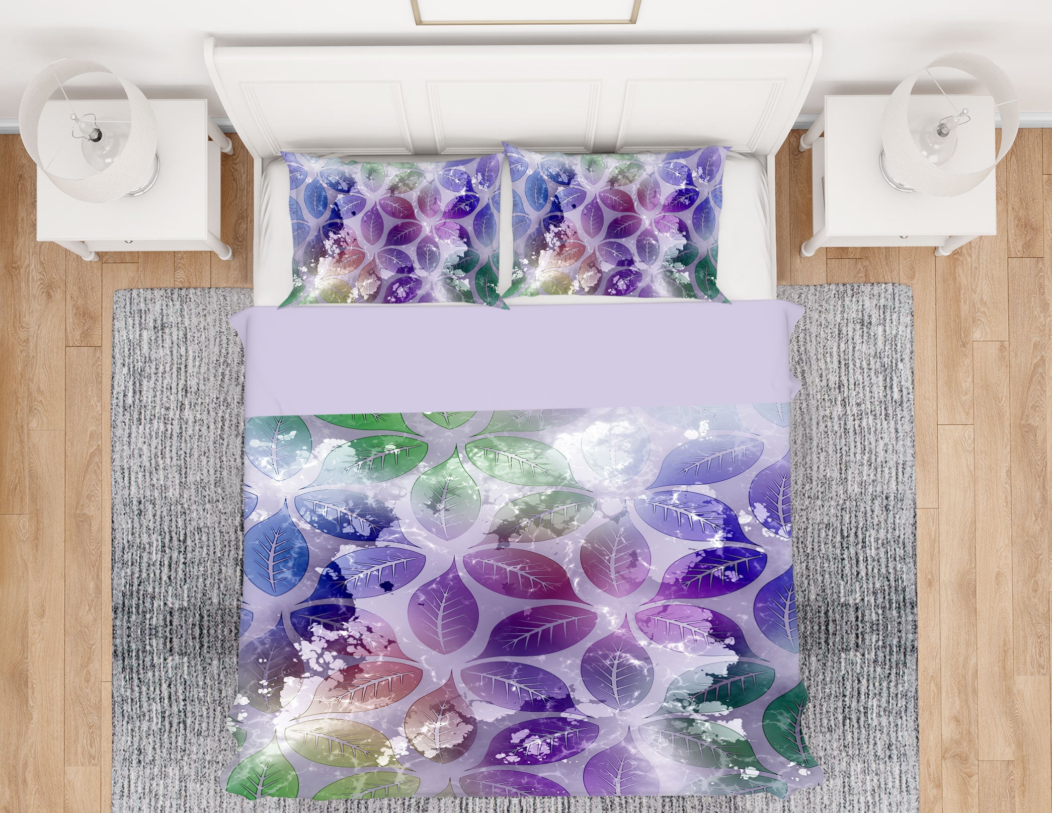 3D Purple Leaves 14080 Bed Pillowcases Quilt