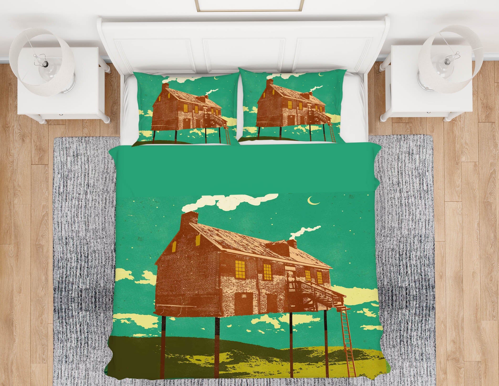 3D House Cooking Smoke 2112 Showdeer Bedding Bed Pillowcases Quilt Quiet Covers AJ Creativity Home 