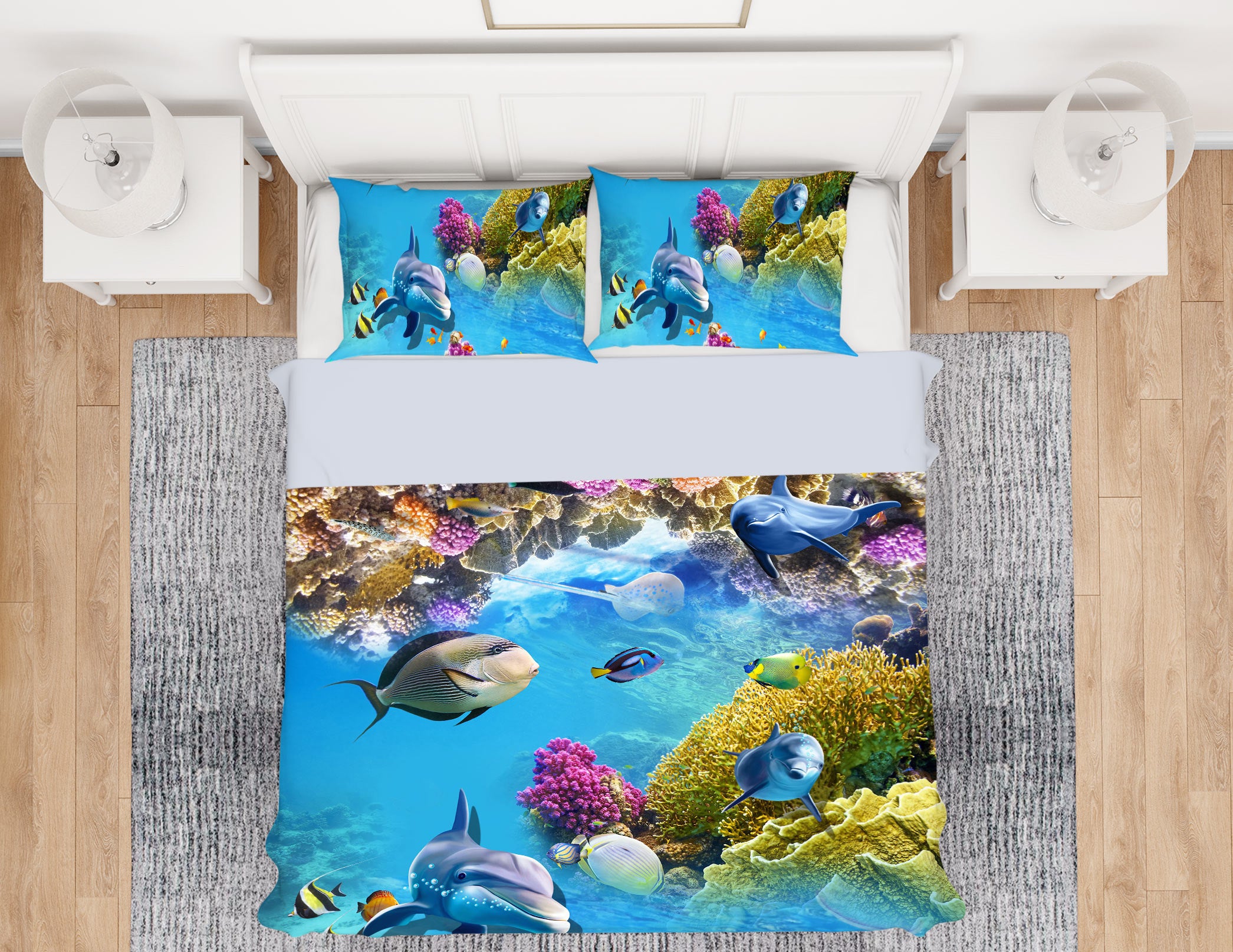 3D Seabed Fish 13063 Bed Pillowcases Quilt