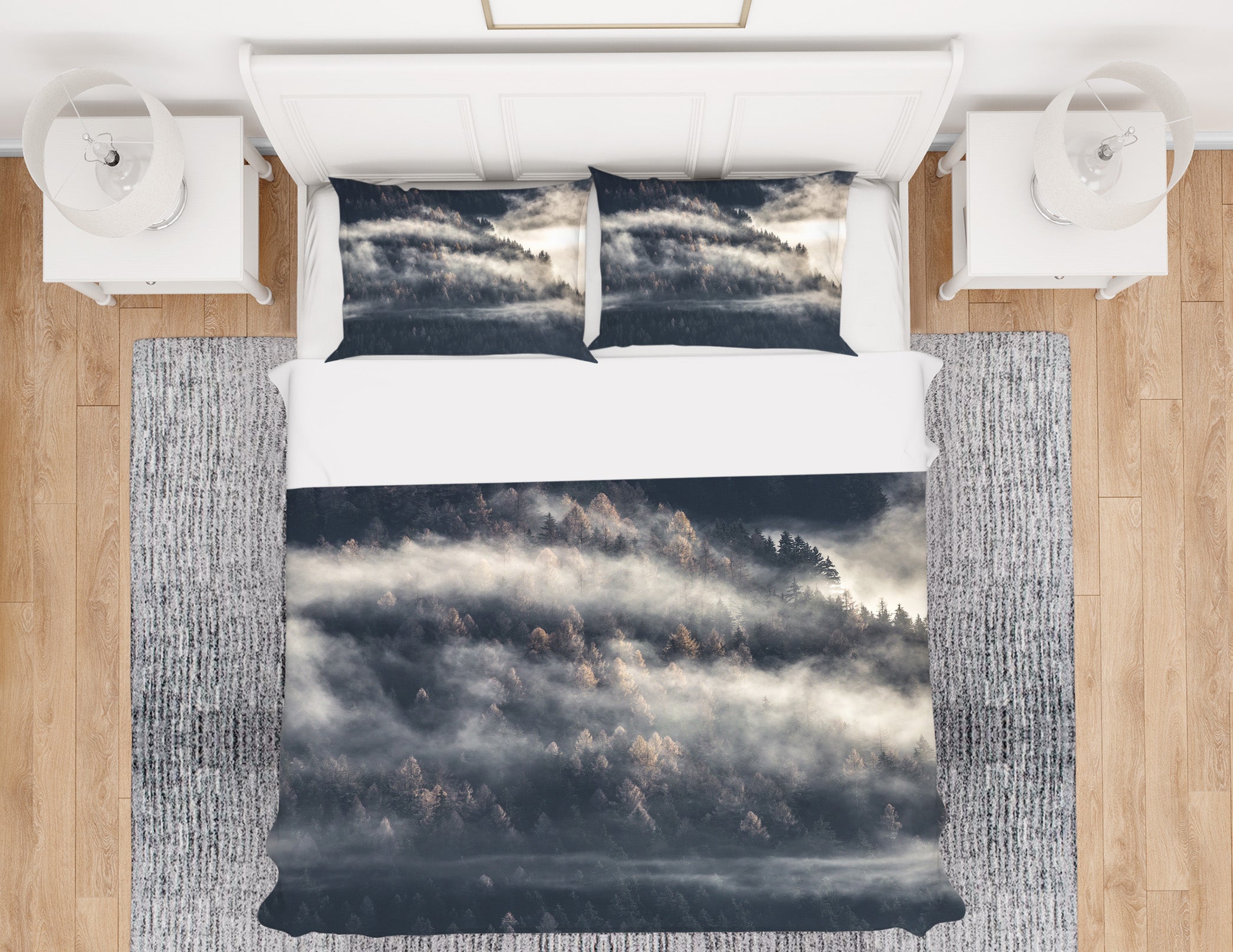 3D Mountain Clouds 19147 Bed Pillowcases Quilt