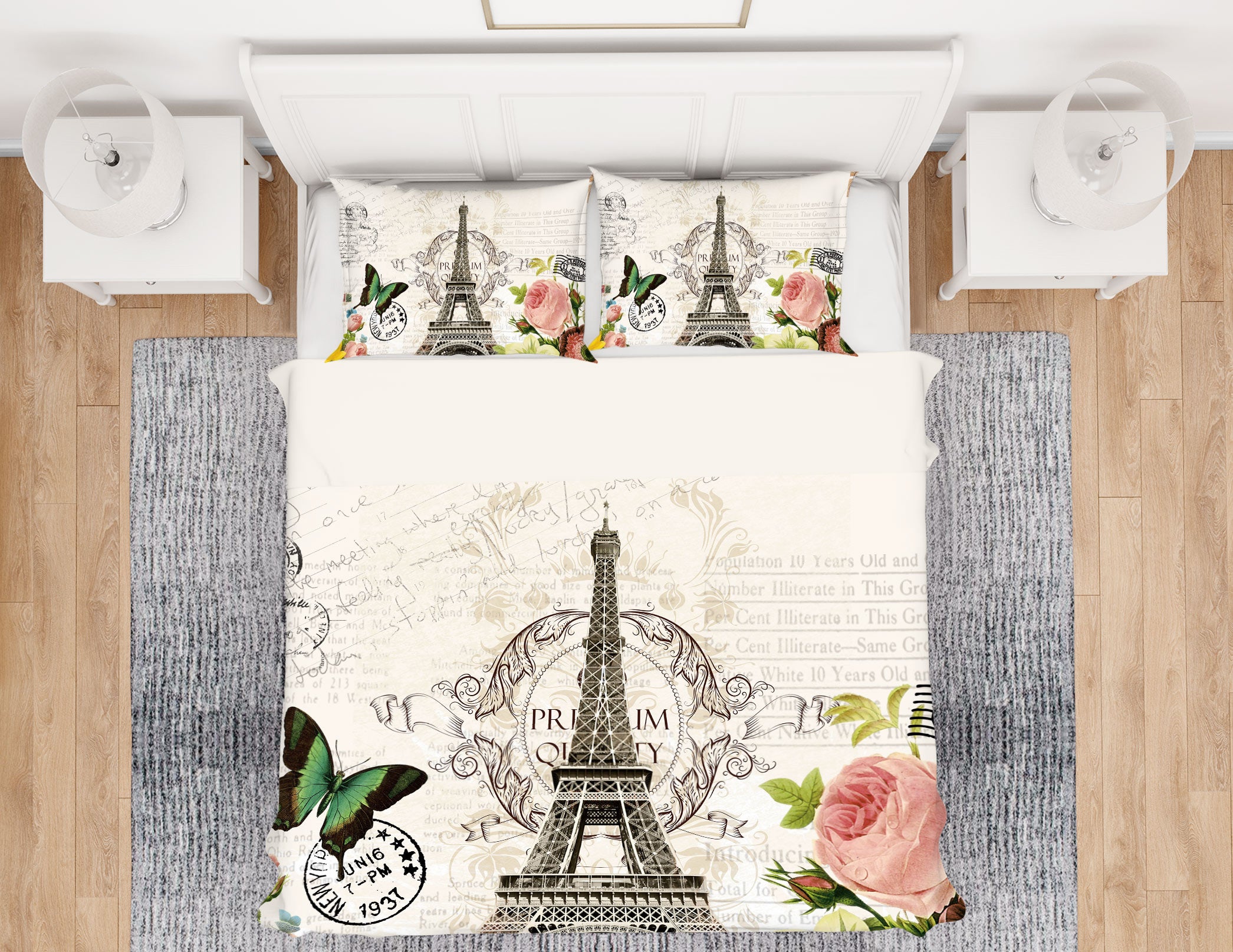 3D Eiffel Tower 12111 Bed Pillowcases Quilt