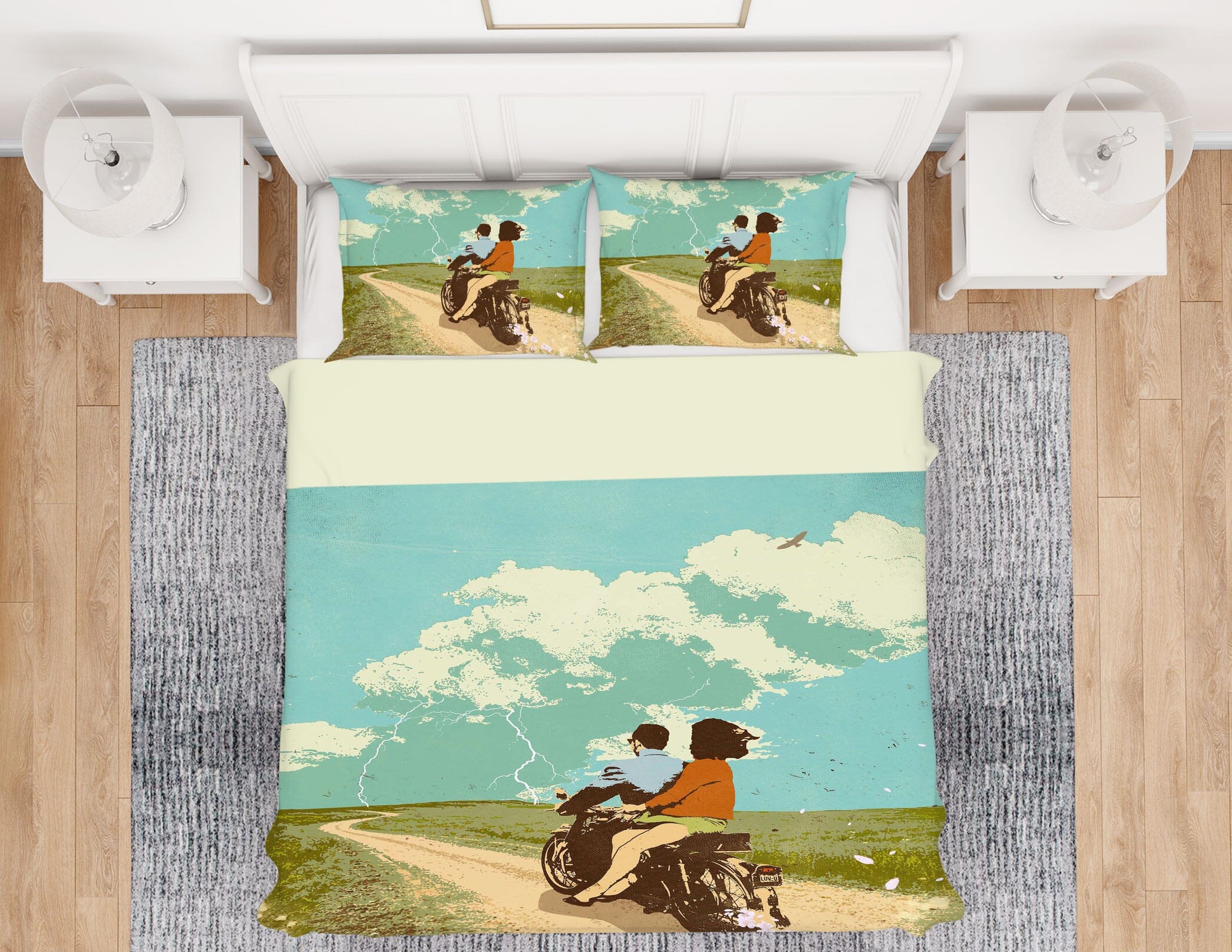 3D Motorcycle Travel 2115 Showdeer Bedding Bed Pillowcases Quilt Quiet Covers AJ Creativity Home 