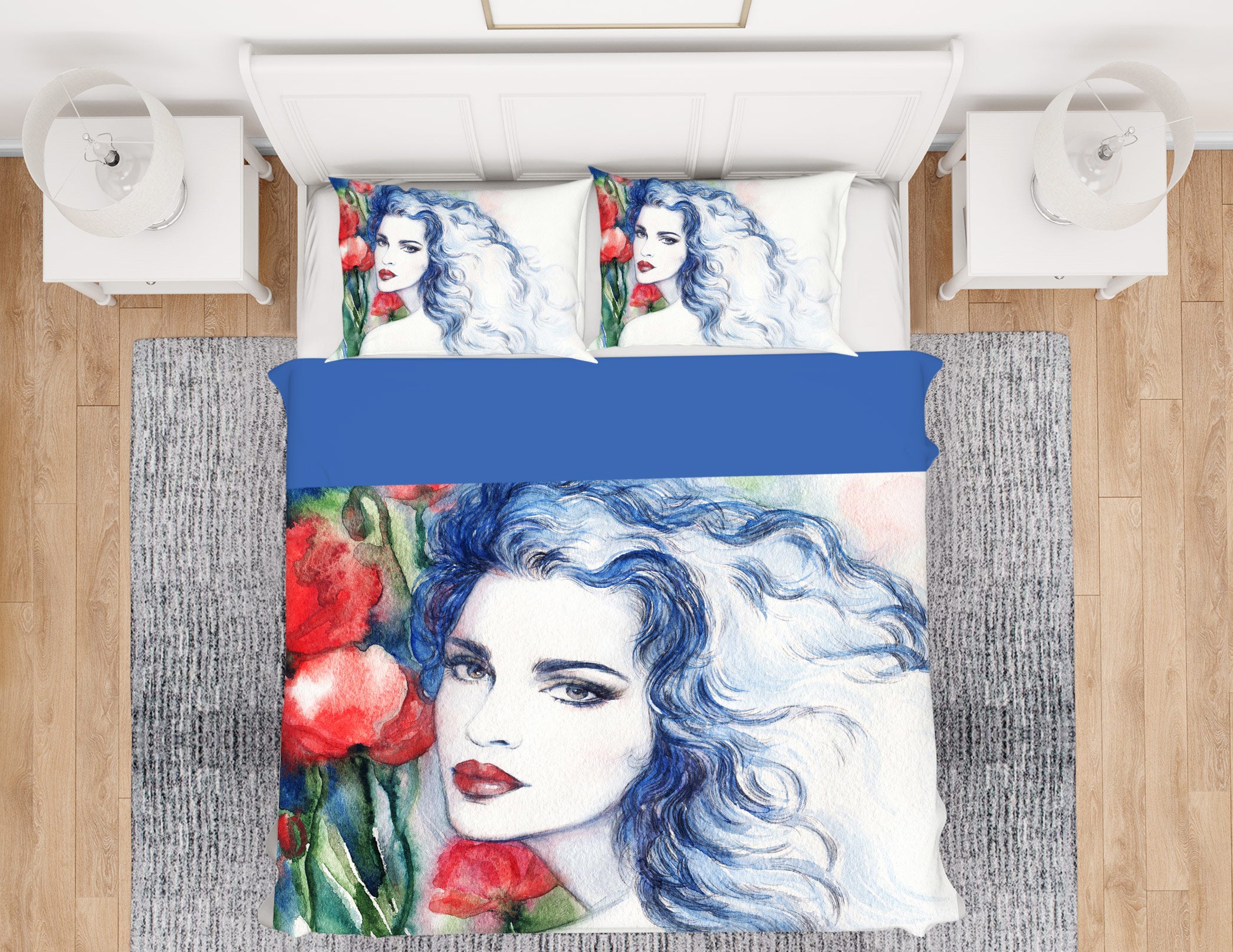3D Red Lily Woman 053 Bed Pillowcases Quilt