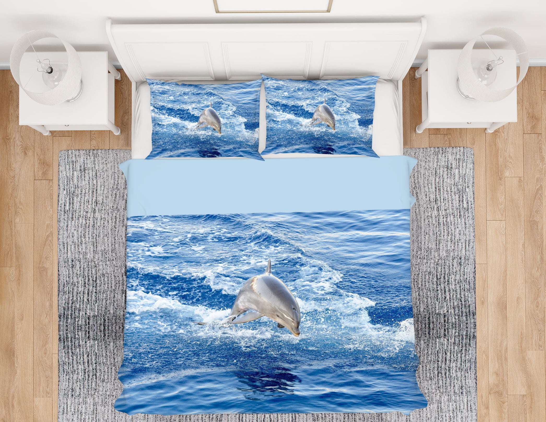 3D Jumping Dolphin 12211 Bed Pillowcases Quilt