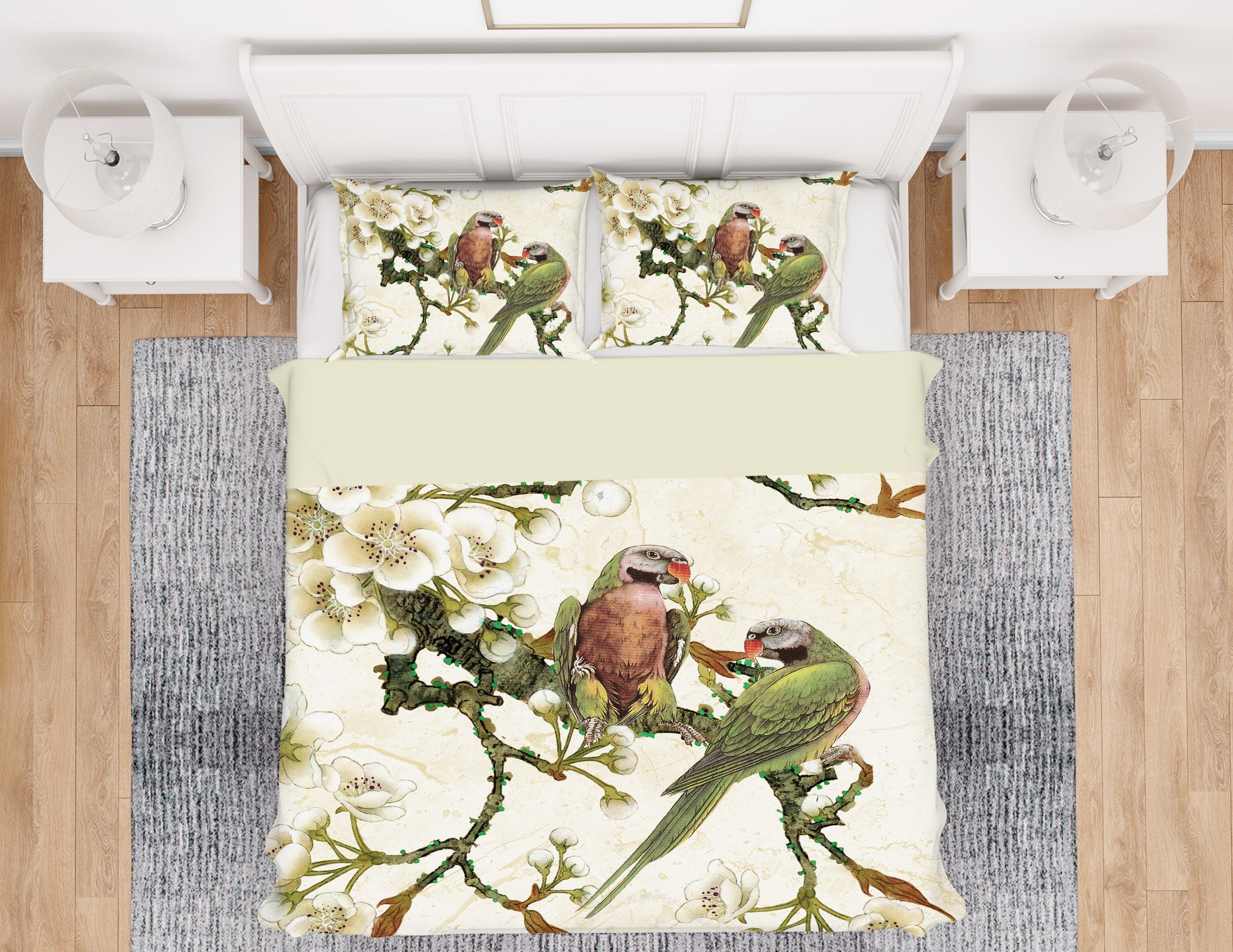 3D Flower Branch Bird 16012 Bed Pillowcases Quilt