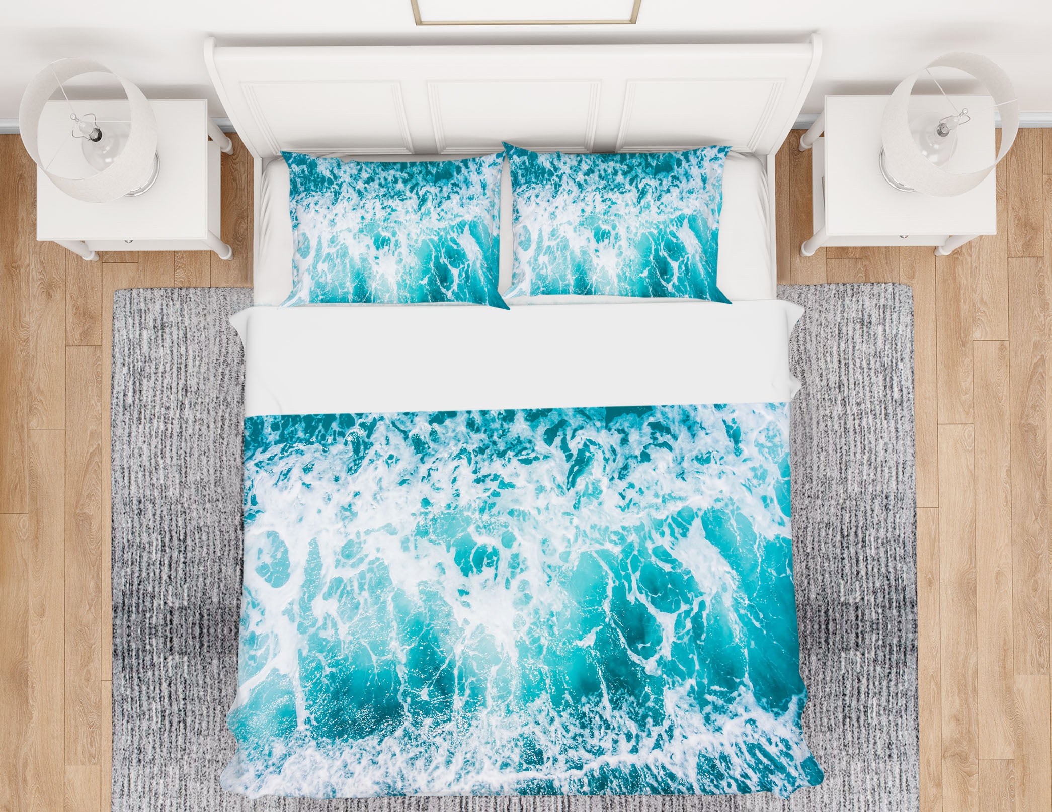 3D Waves 63179 Bed Pillowcases Quilt