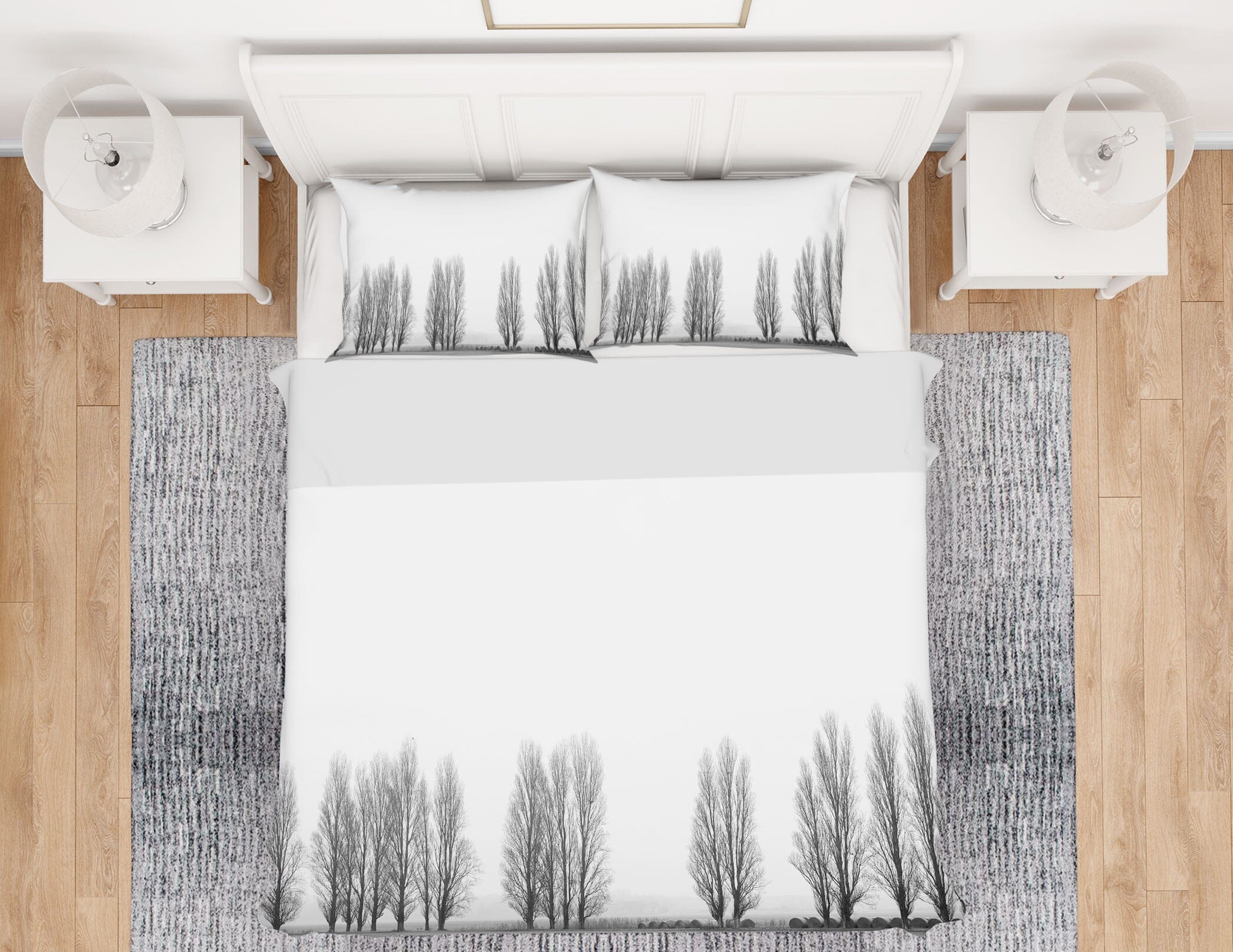 3D White Forest 2117 Marco Carmassi Bedding Bed Pillowcases Quilt Quiet Covers AJ Creativity Home 
