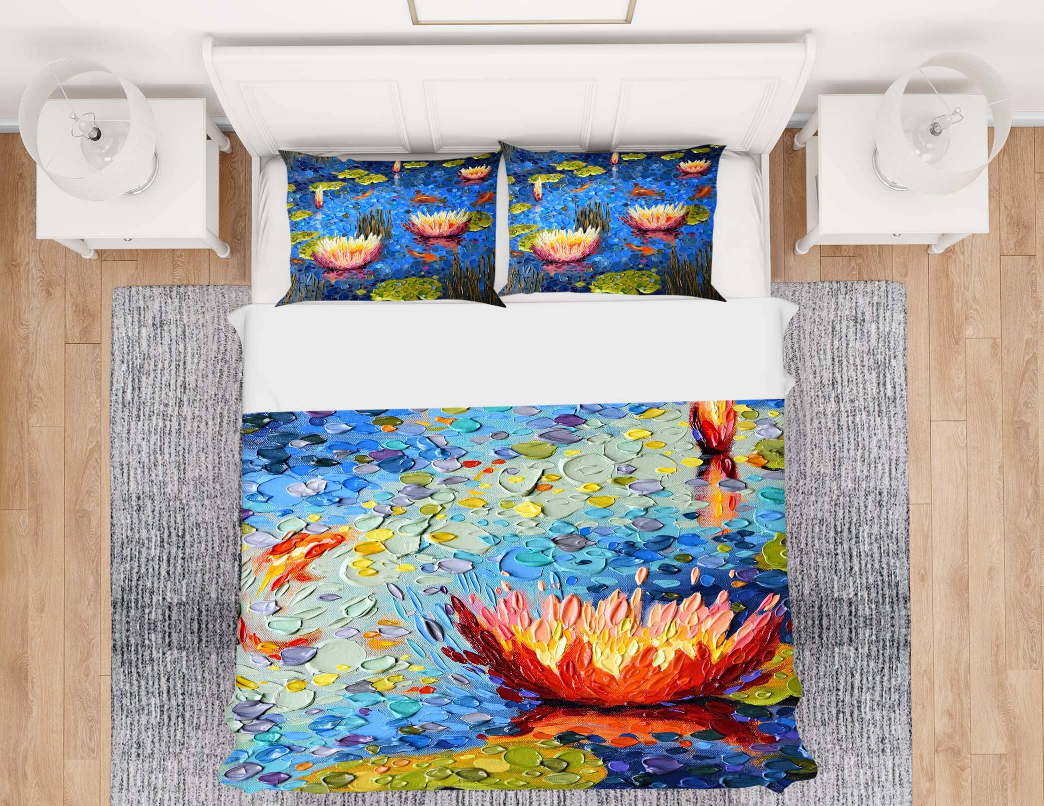 3D Lotus Pond 2110 Dena Tollefson bedding Bed Pillowcases Quilt Quiet Covers AJ Creativity Home 