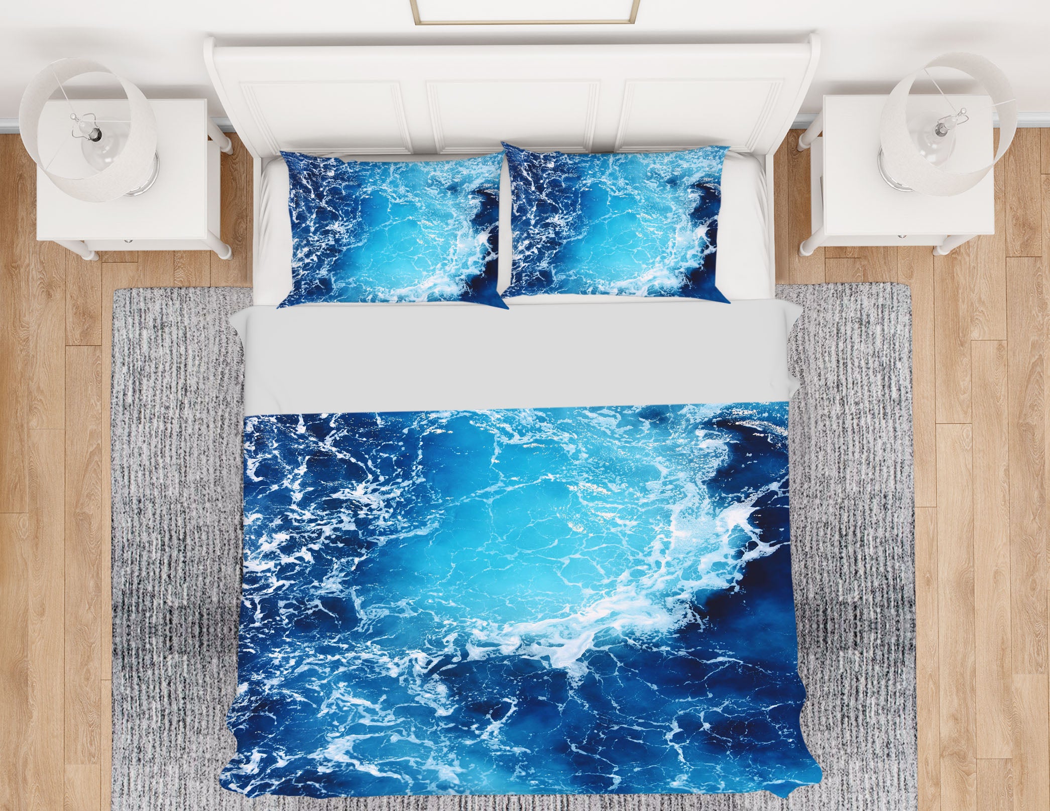 3D Waves 16070 Bed Pillowcases Quilt