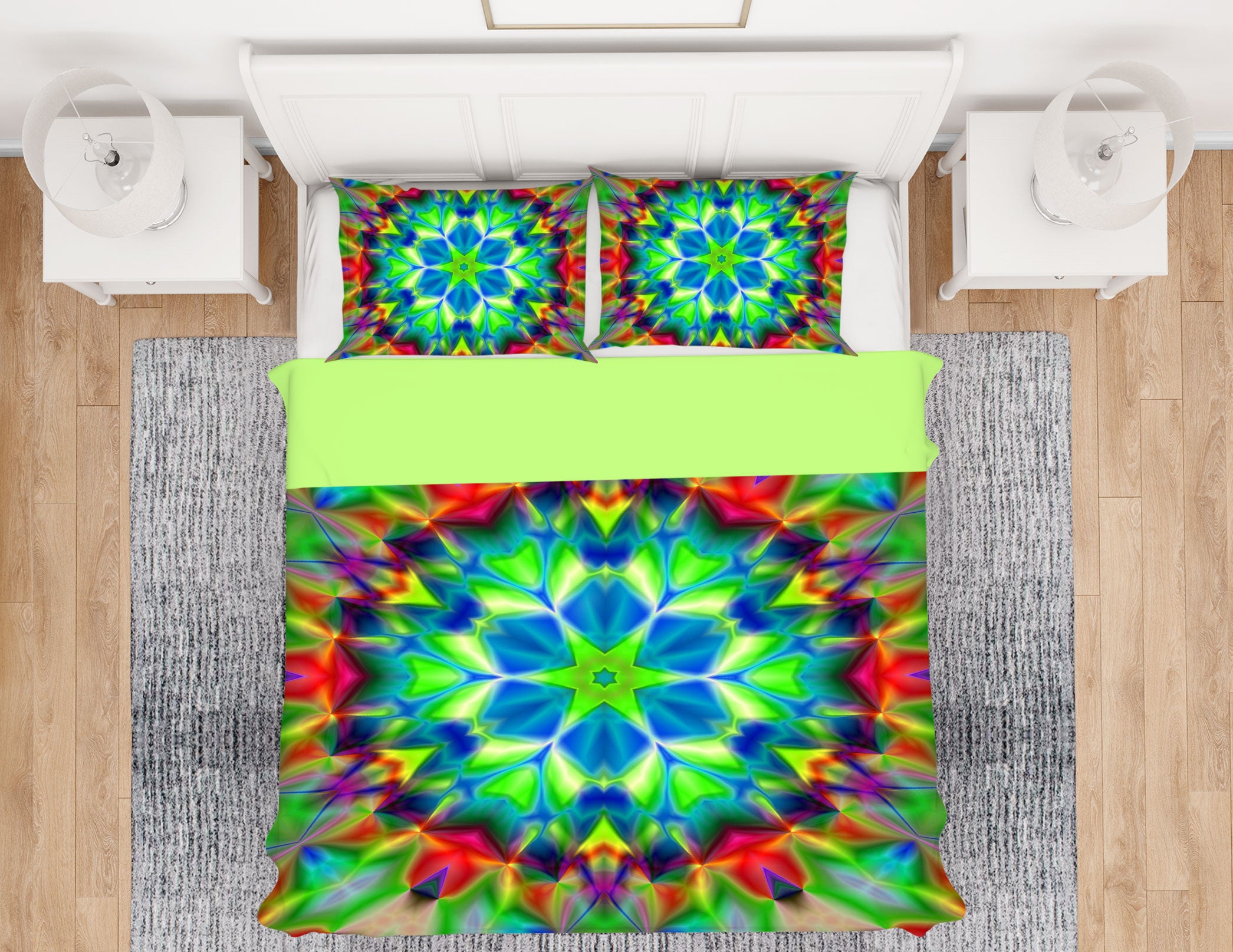 3D Green Pattern 14044 Bed Pillowcases Quilt