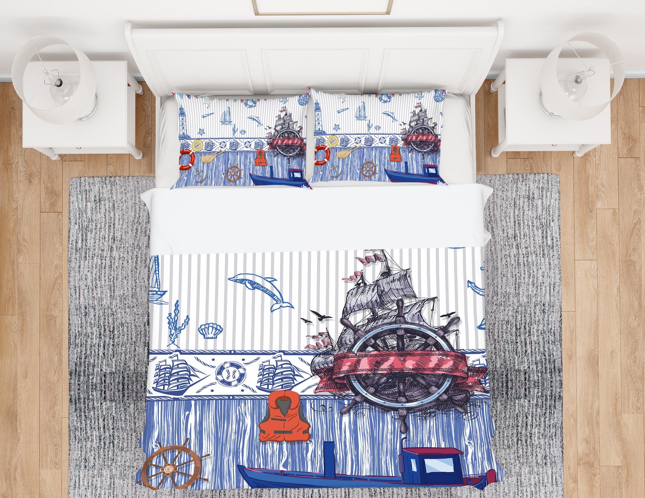 3D Steamship 13011 Bed Pillowcases Quilt