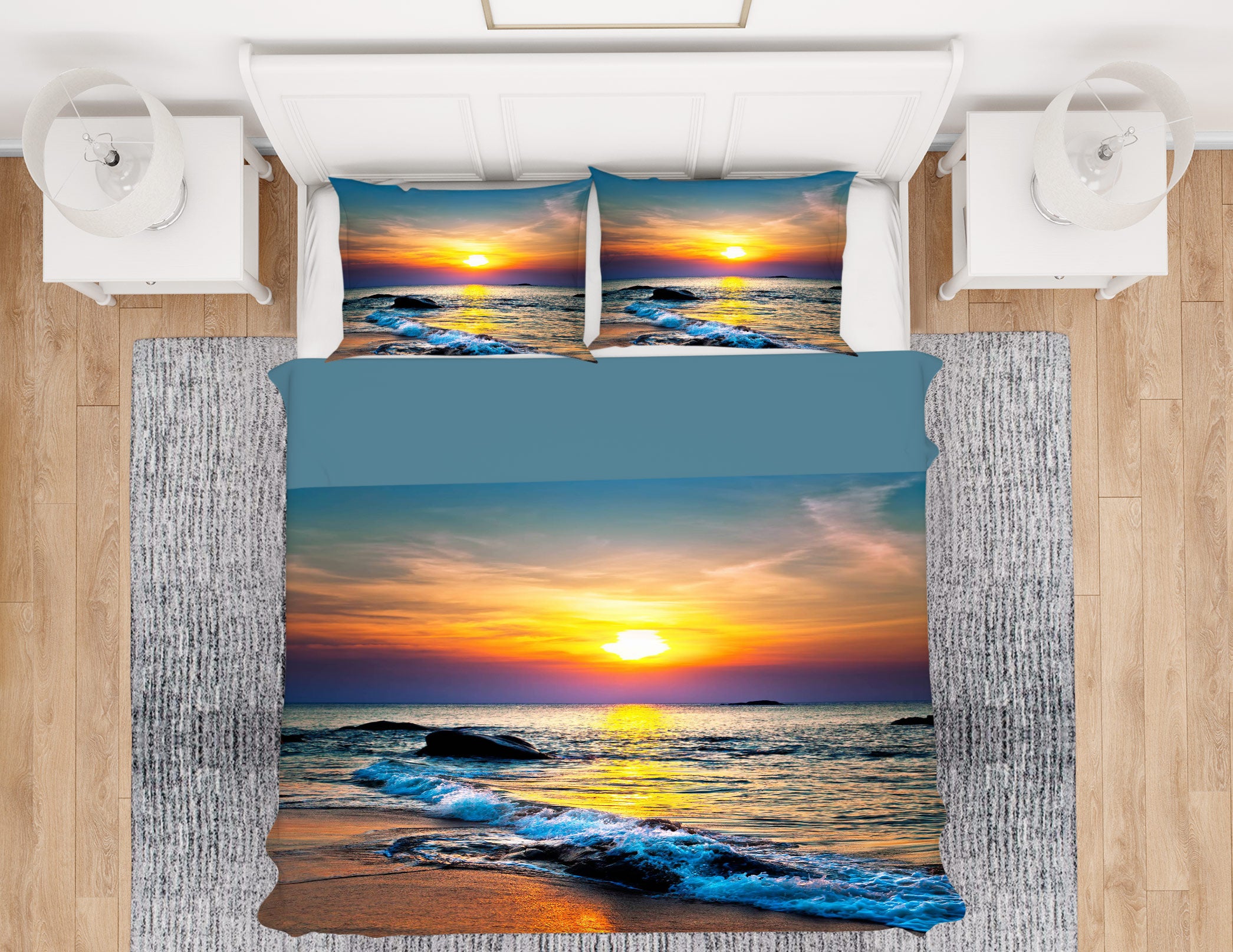 3D Beach 15092 Bed Pillowcases Quilt