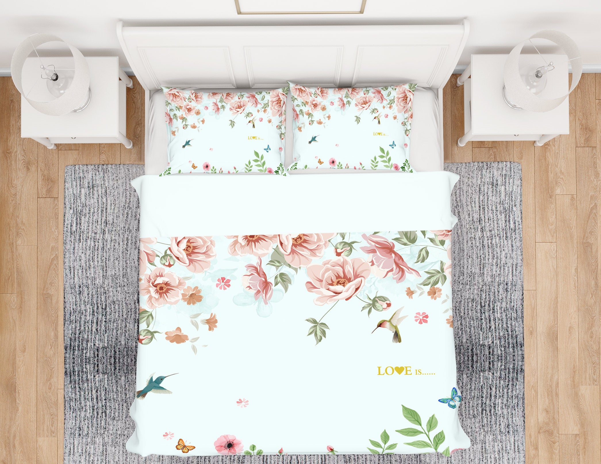 3D Flowers Bird 13021 Bed Pillowcases Quilt