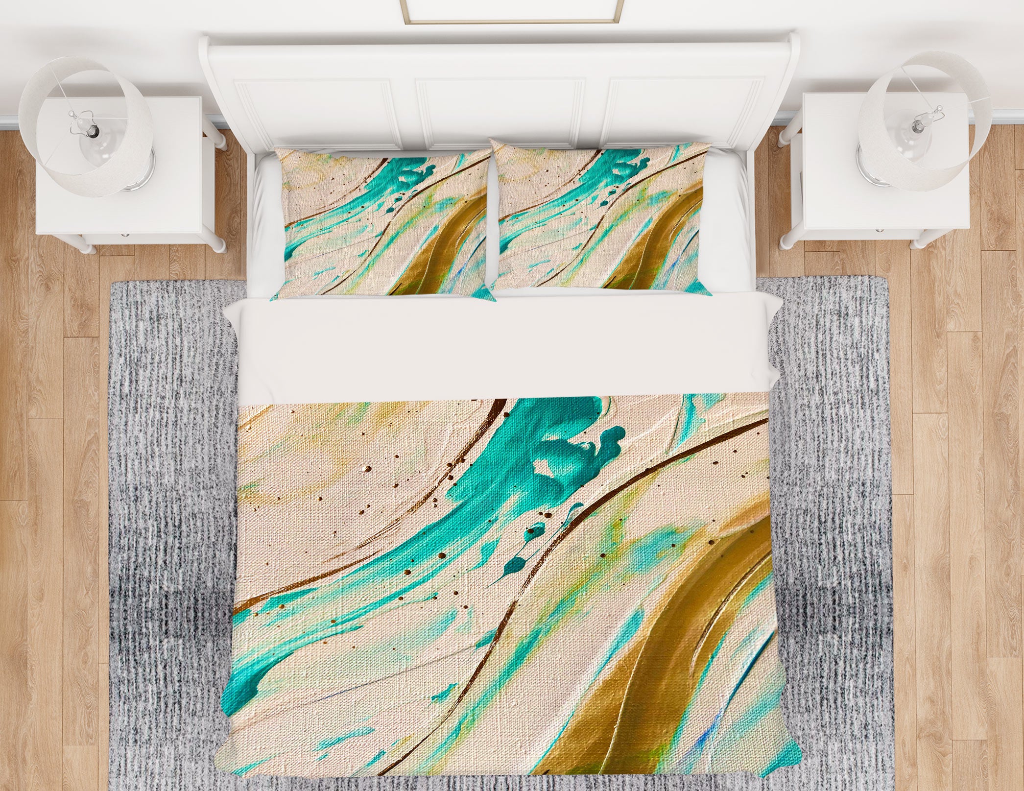 3D Blue Watercolor 438 Skromova Marina Bedding Bed Pillowcases Quilt