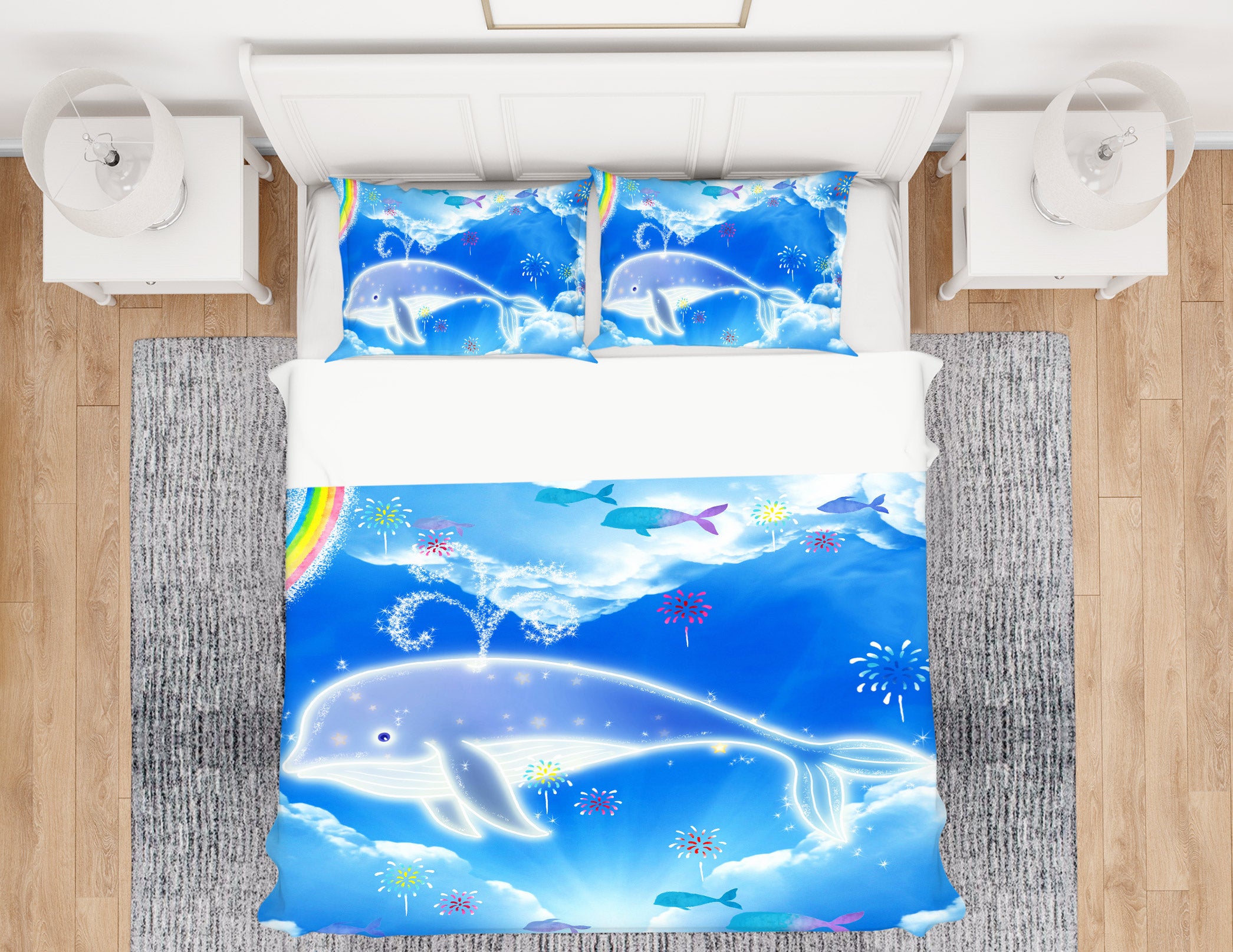 3D Sea Whale 13070 Bed Pillowcases Quilt