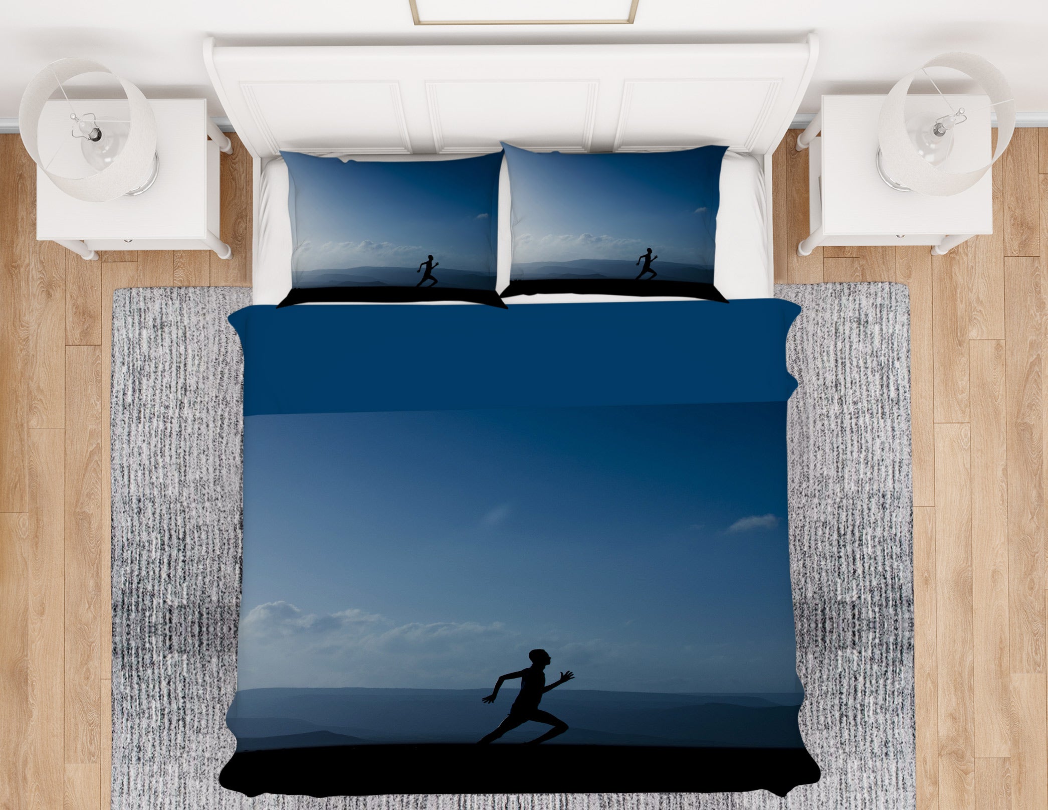 3D Run 14097 Bed Pillowcases Quilt